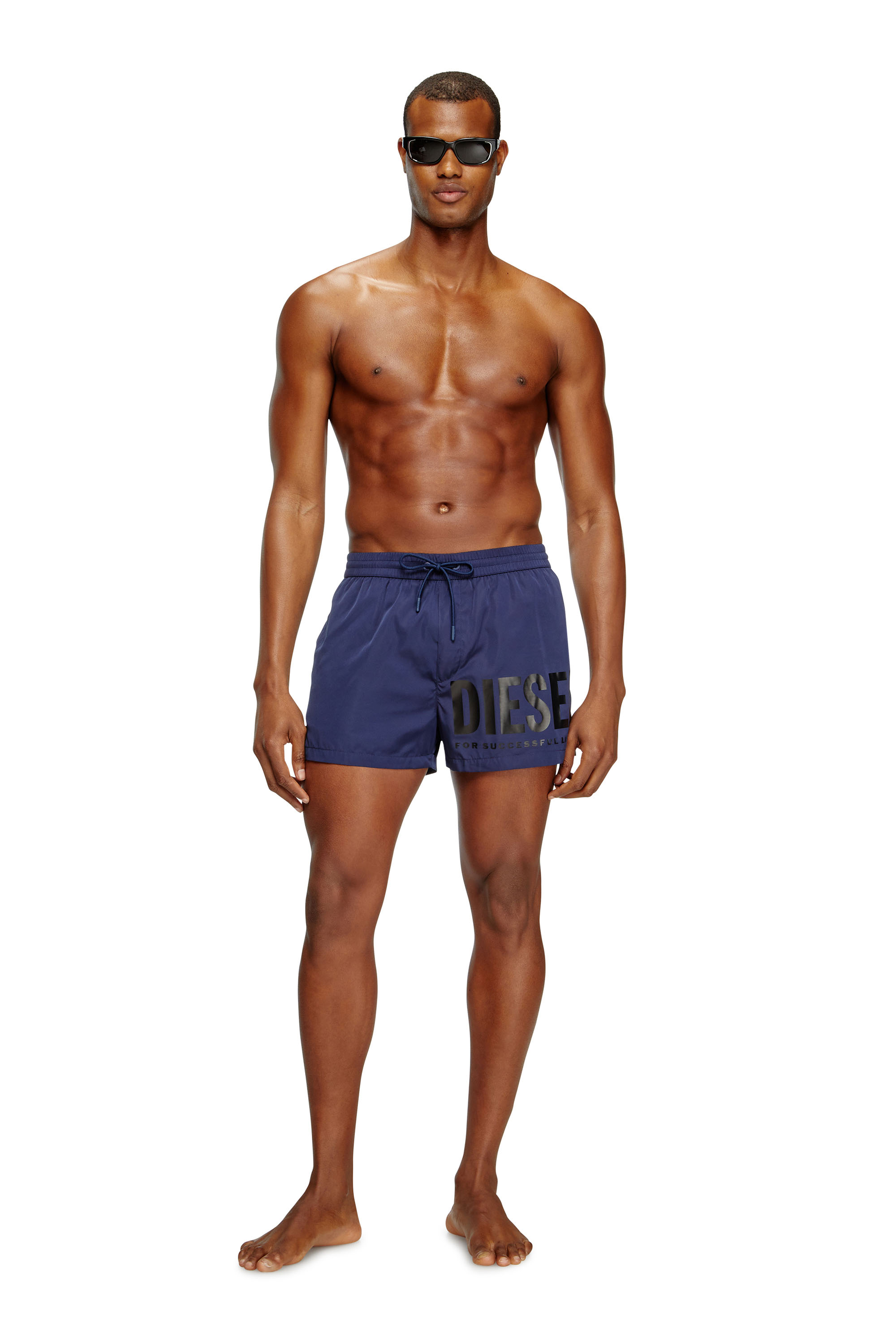 Diesel - MARIO-34-D-CORE, Boxer da mare con stampa logo Uomo in Blu - 2