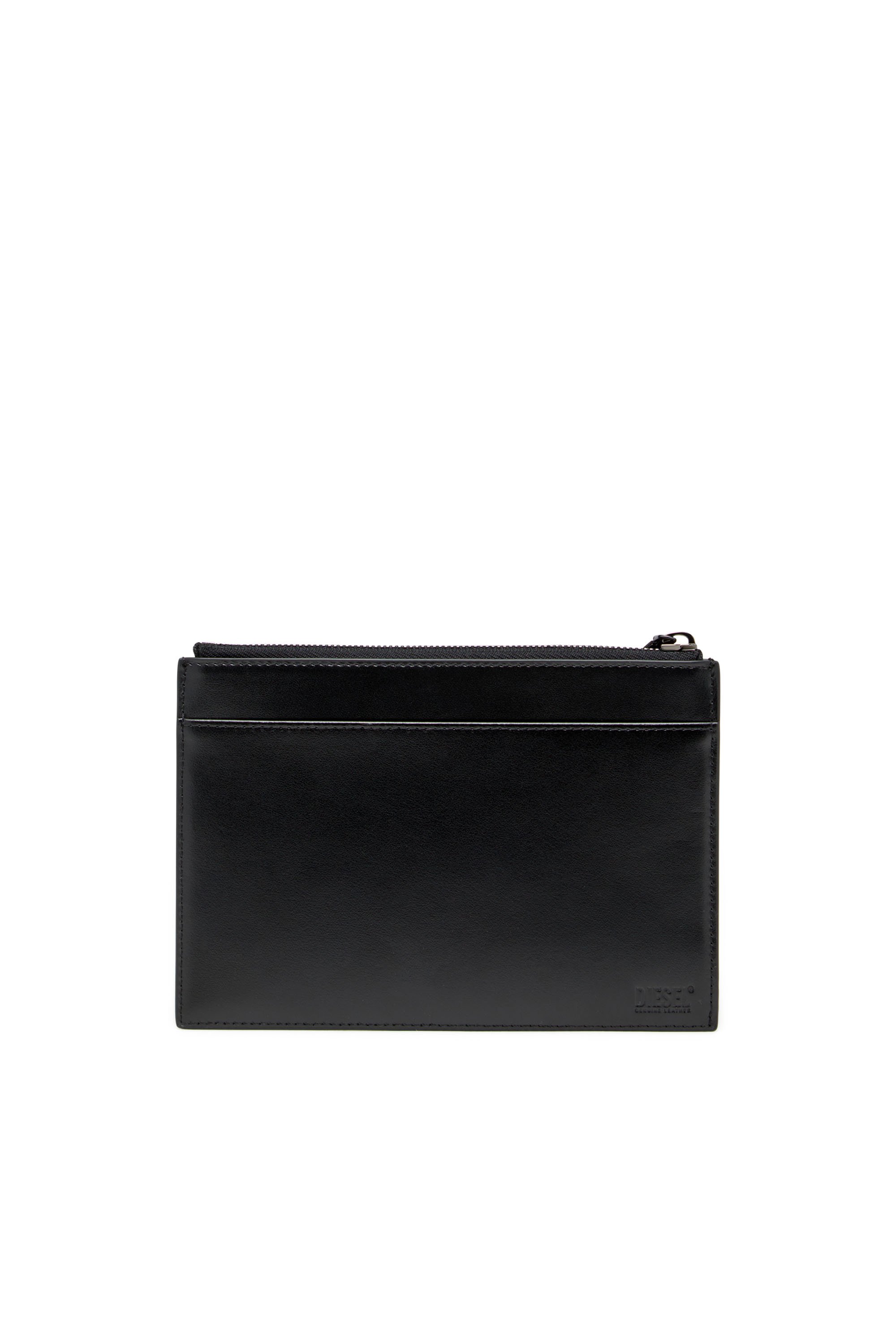 Diesel - 1DR POUCH III, Pochette zippée en cuir effet miroir Mixte in Noir - 2