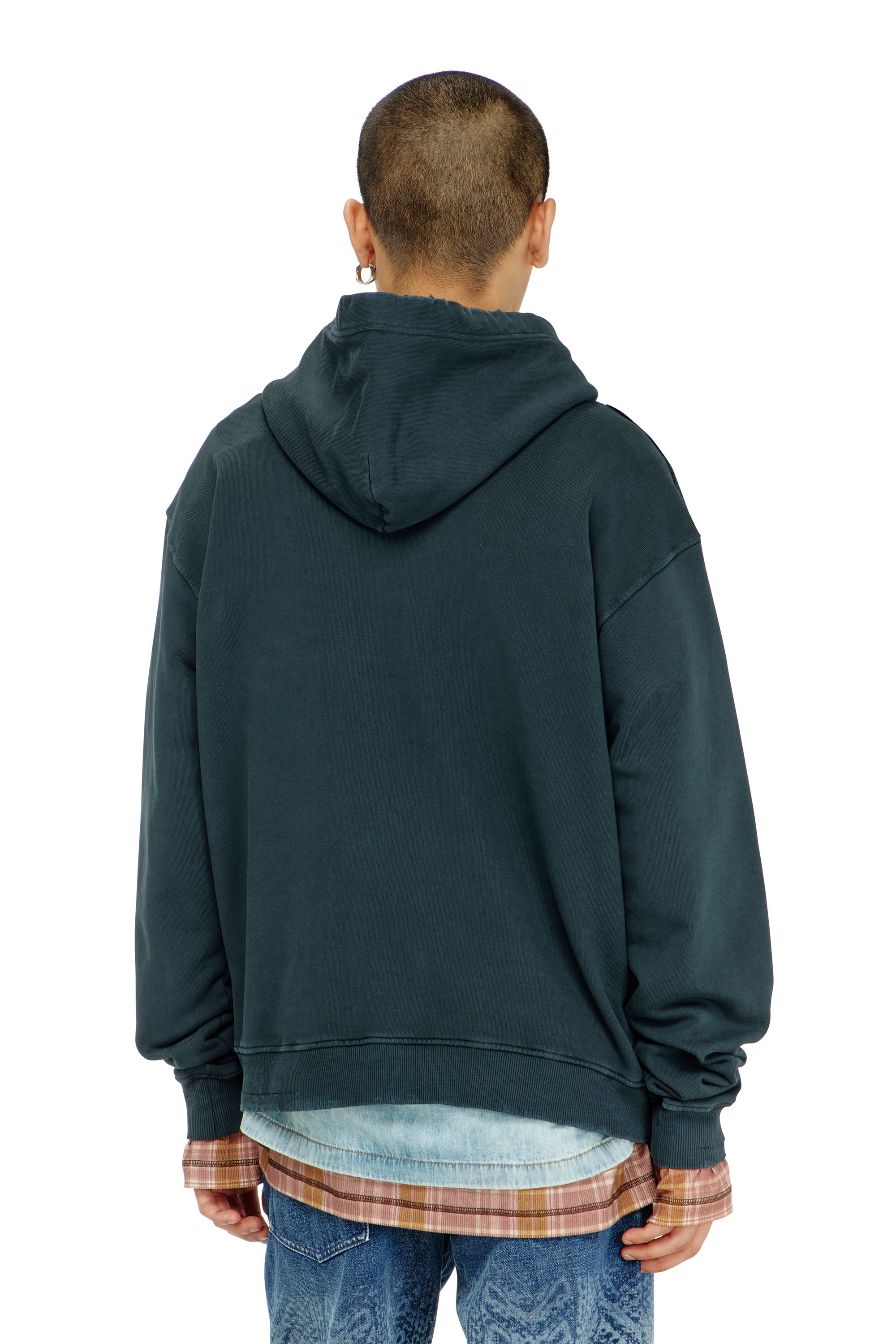 Diesel - S-NORM-HOOD-CRYSTALS, Herren Hoodie mit Rissen und Kristalldetails in null - 3