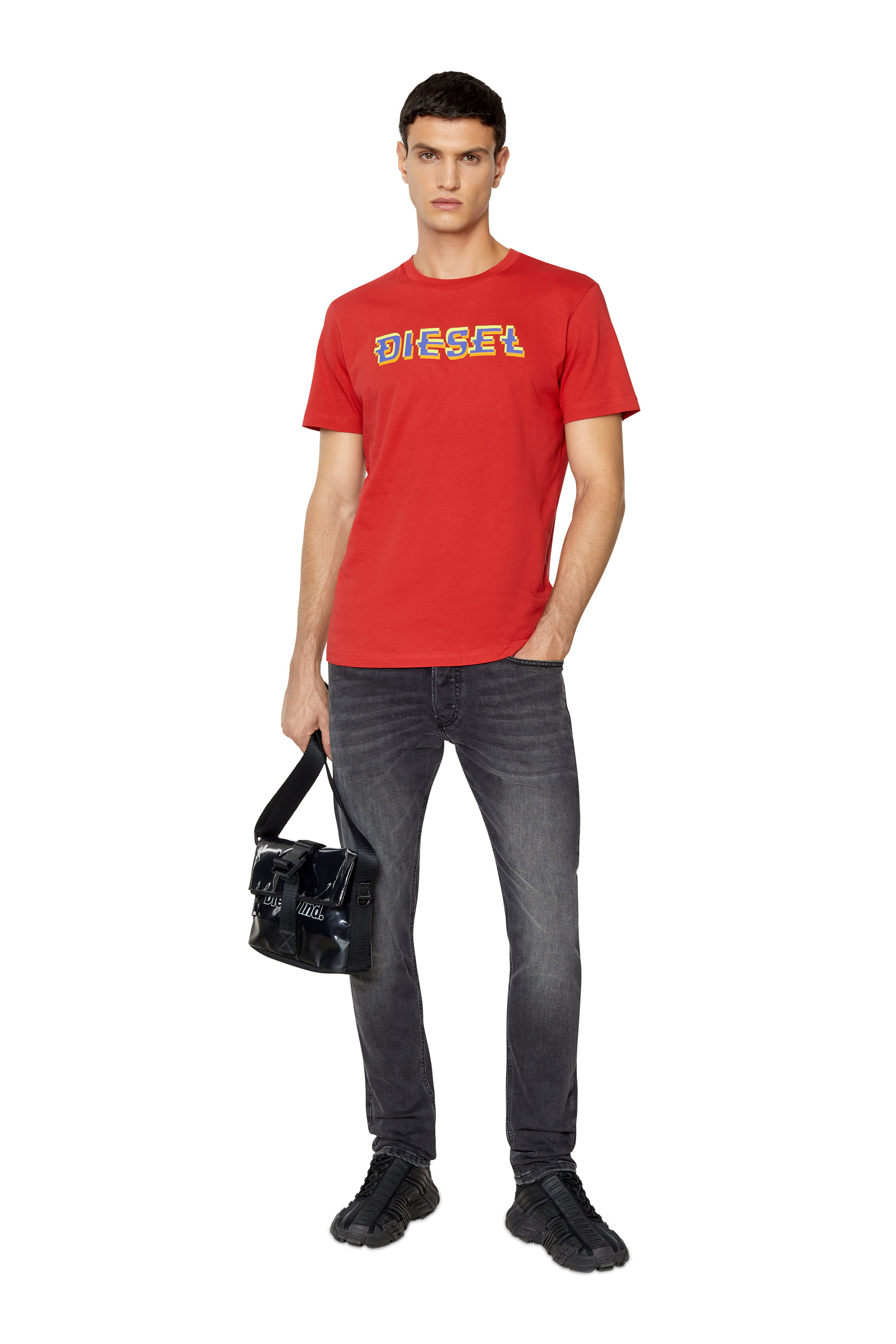 Diesel - D-Luster 0IHAV Slim Jeans, Nero/Grigio scuro - Image 5