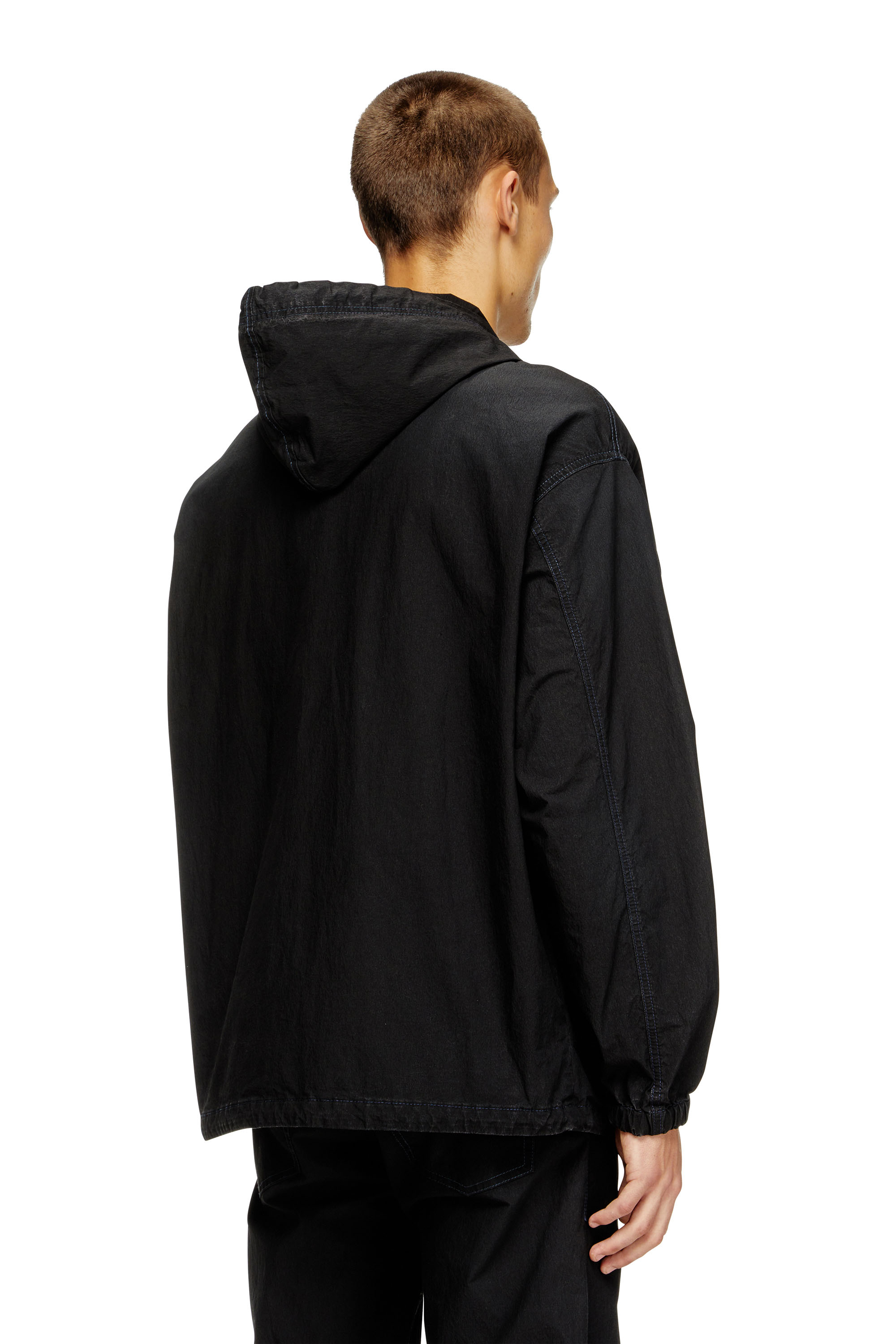 Diesel - D-WYNNY JOGG, Herren Technische Jacke aus JoggJeans mit Kapuze in Schwarz/Dunkelgrau - 3