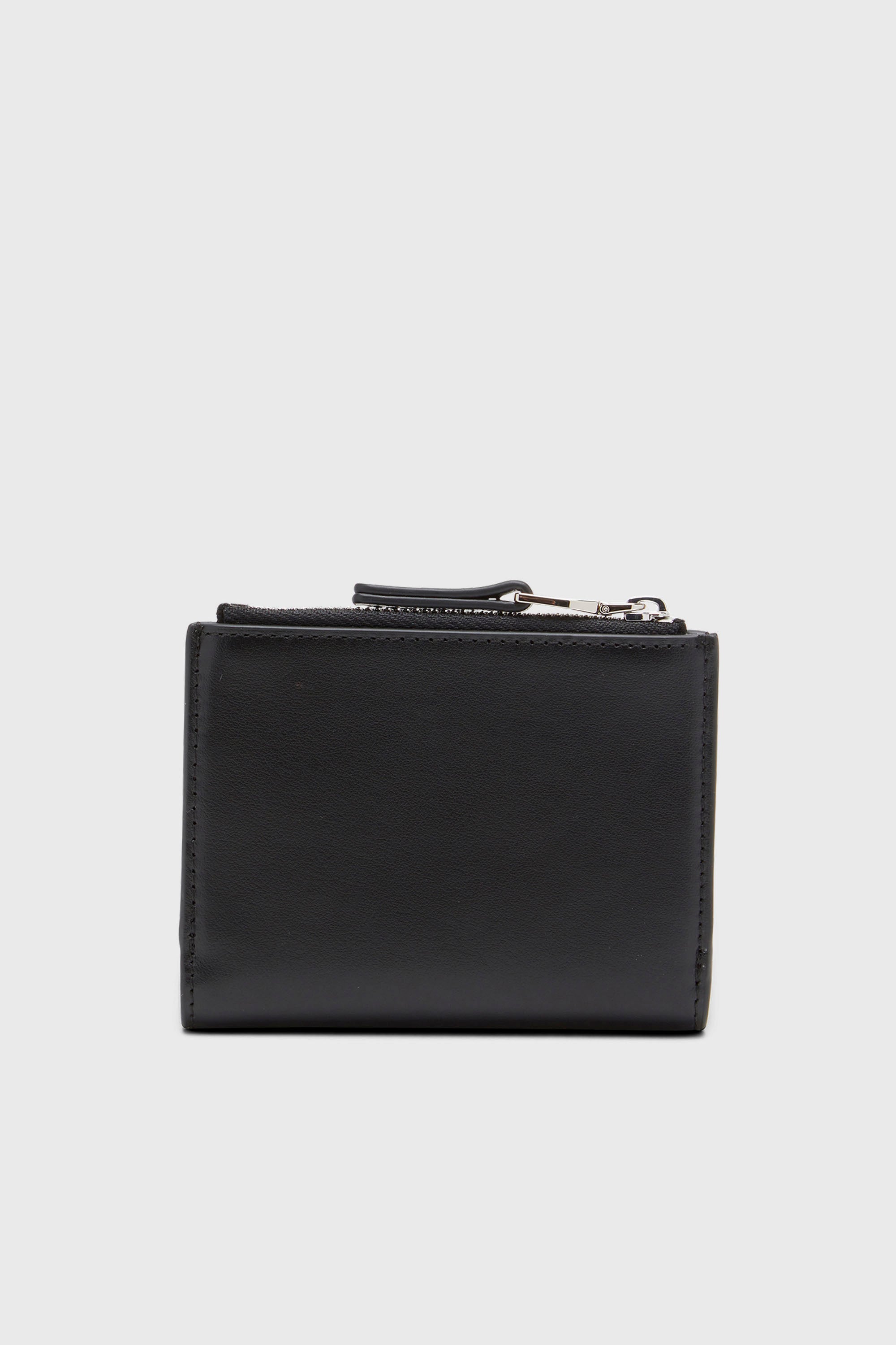 Diesel - 1DR BI-FOLD ZIP II, Portafoglio piccolo in pelle con placca logo Donna in Nero - 2