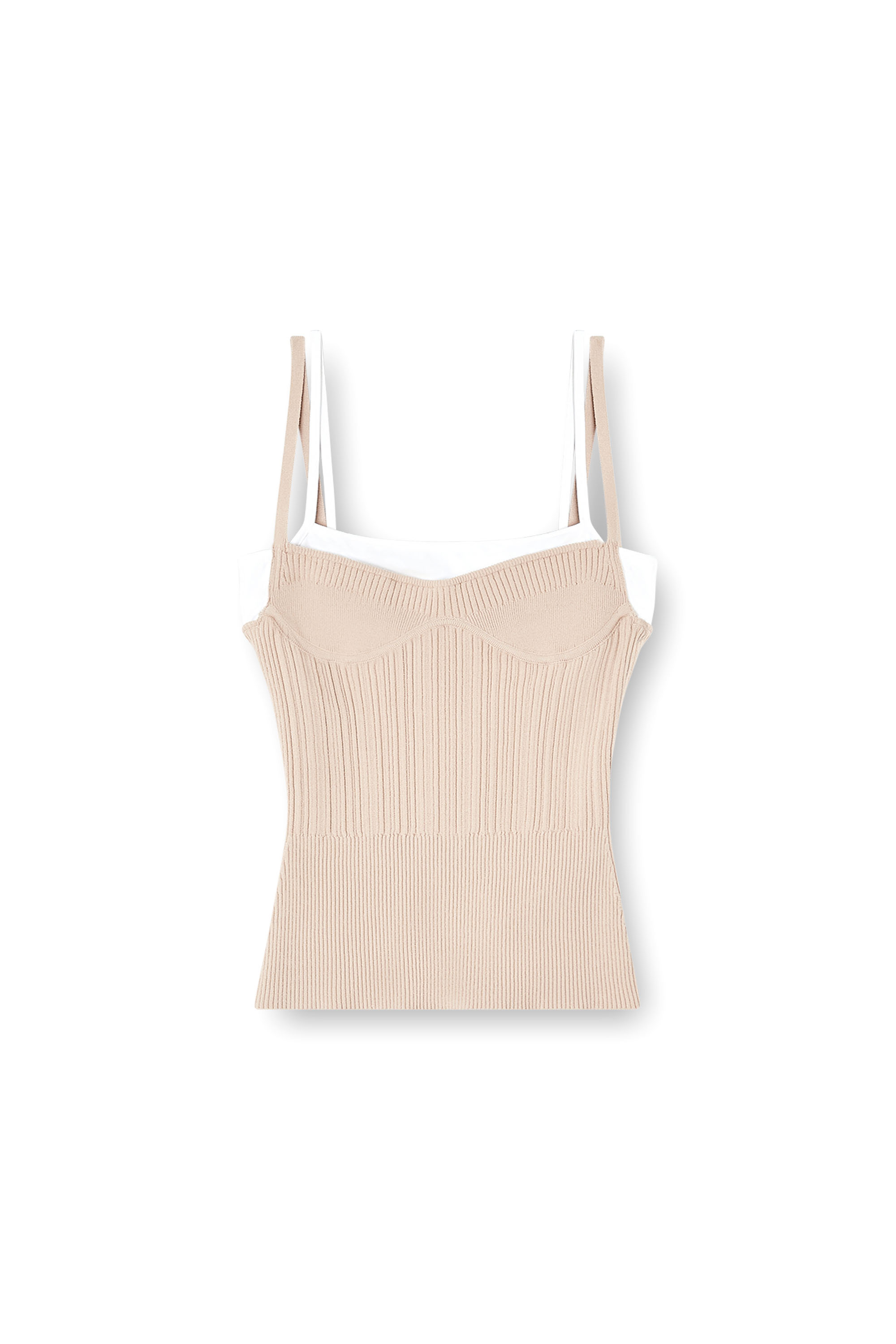 Diesel - M-ZARRINA, Damen Gestricktes Camisole-Top mit Lagenoptik in Rosa - 3