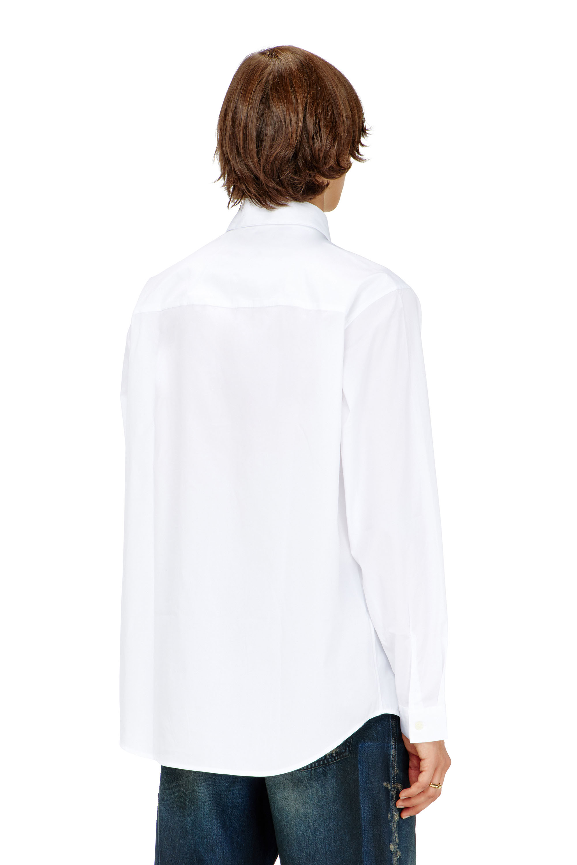 Diesel - S-SIMPLY-GSBH, Chemise en popeline extensible avec broderie Homme in Blanc - 4