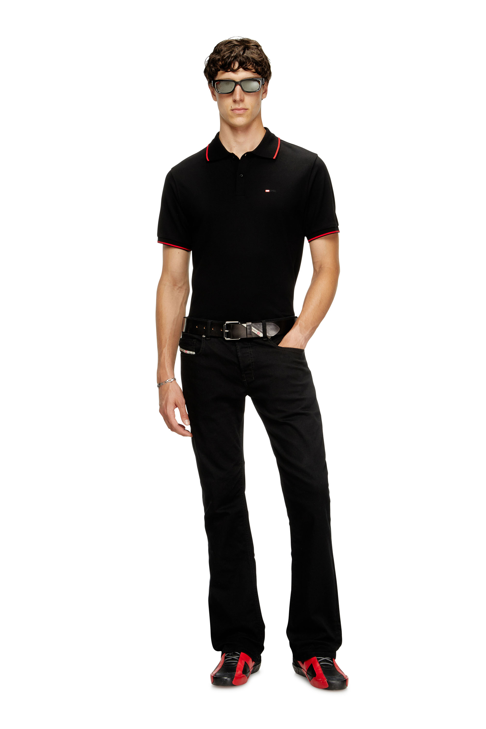 Diesel - T-FERRY-MICRODIV, Polo avec micro broderie Diesel Homme in Noir - 3