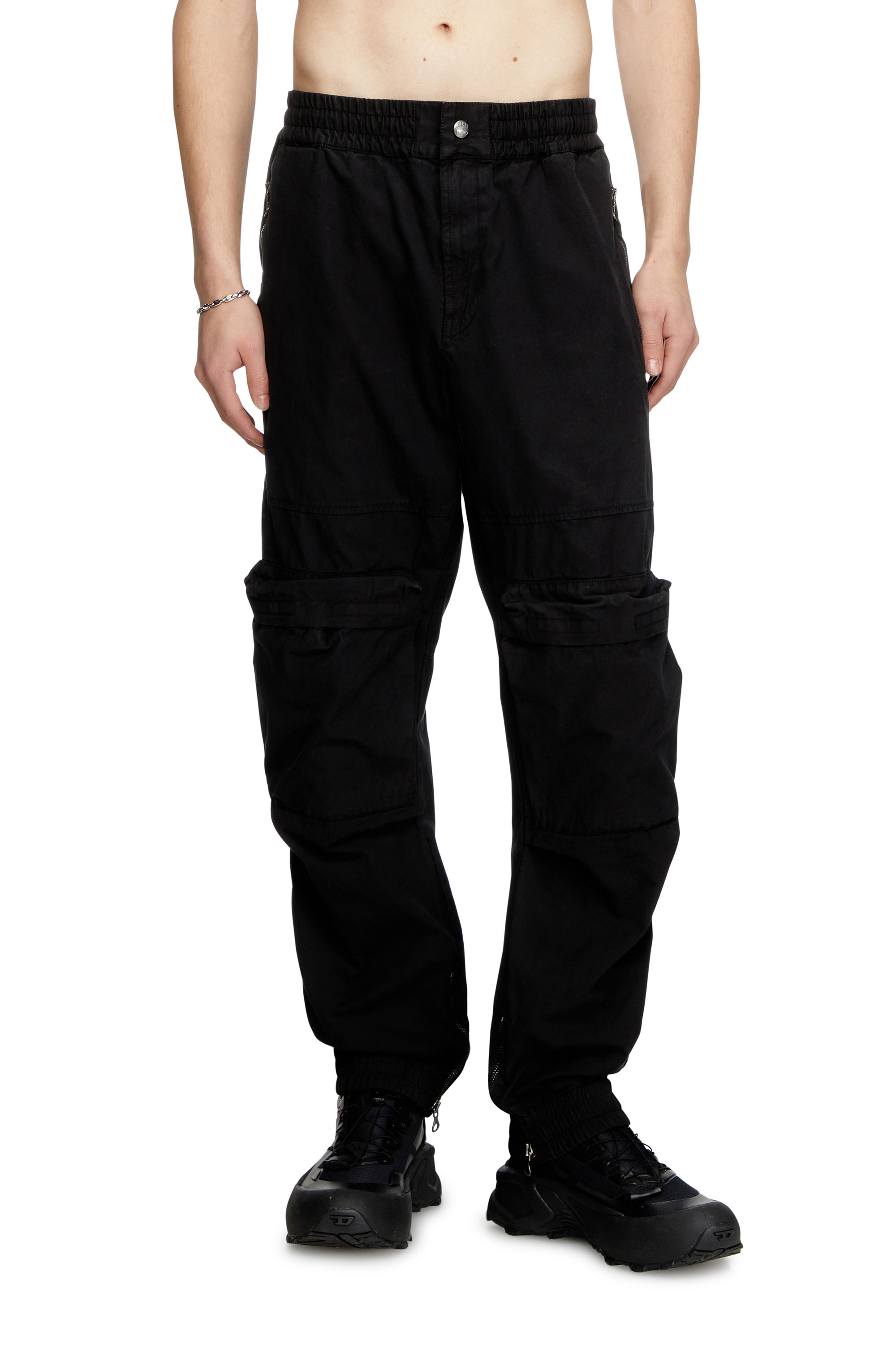 Diesel - P-BEECK, Pantaloni con tasche in cotone biologico Uomo in Nero - 1