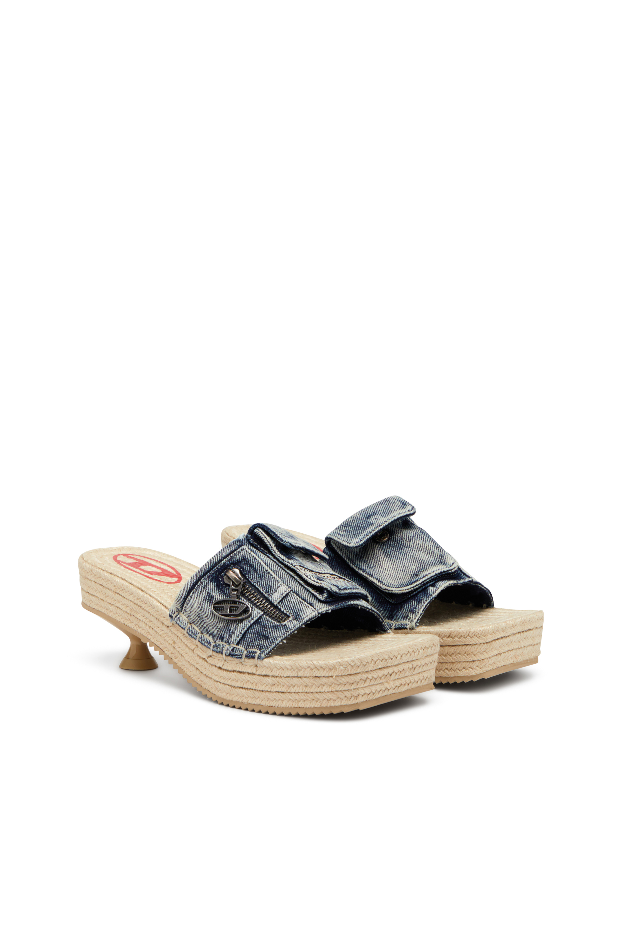 Diesel - D-IBIZA 40 PCK, D-Ibiza-Espadrilles à plateforme et talons en denim Femme in Bleu - 2