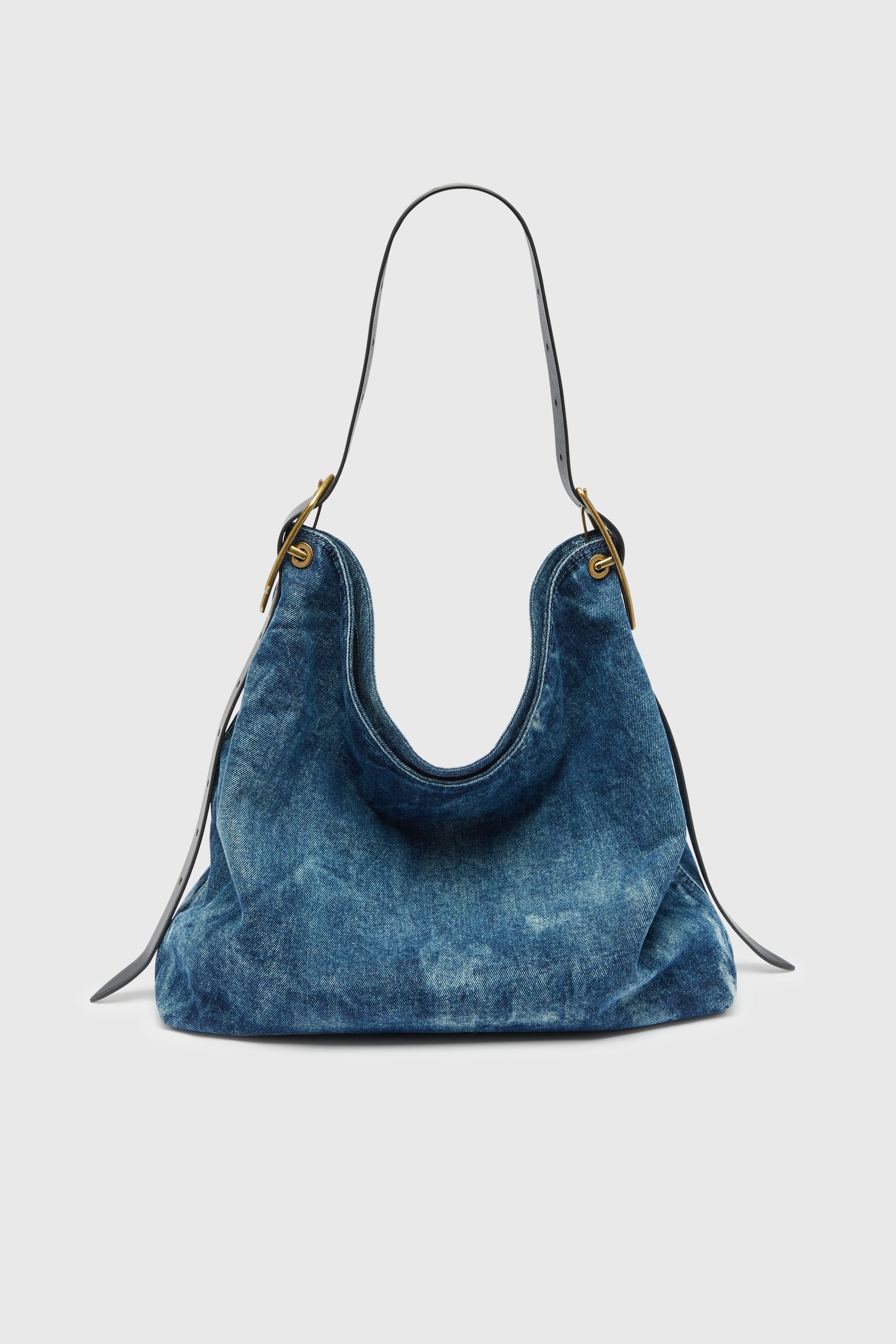 Diesel - D-LINE HOBO L, D-Line-Borsa hobo in denim Donna in Blu - 2