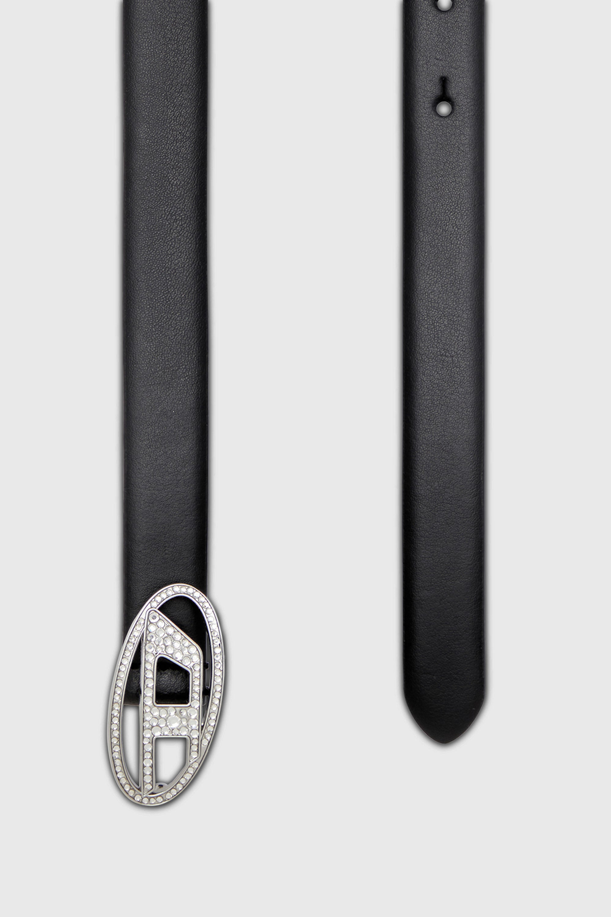 Diesel - B-1DR STRASS 20, Ceinture 1.9 cm fine en cuir avec boucle en cristal Femme in Noir - 2