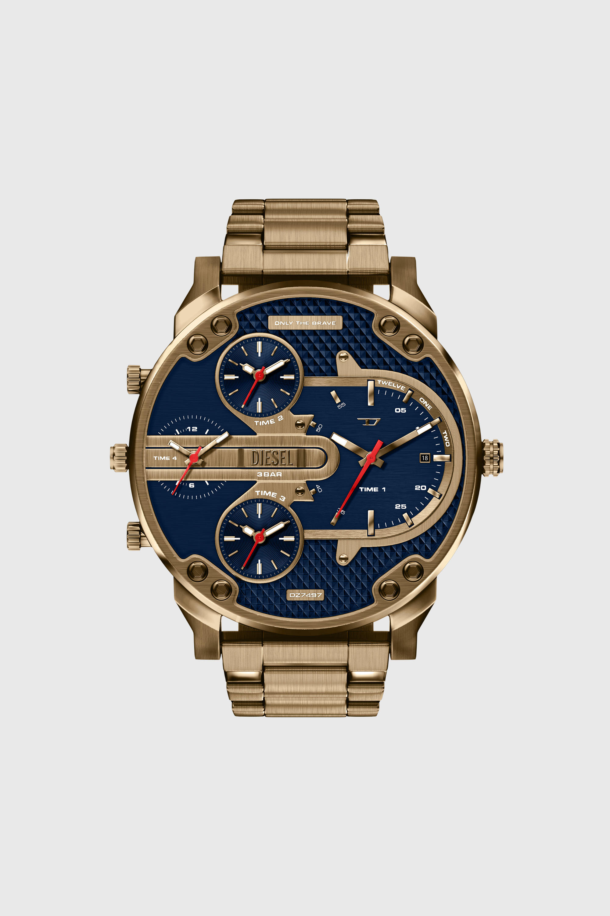 Diesel - DZ7497 WATCH, Herren Mr. Daddy Slim Uhr mit Datumsanzeige aus Edelstahl in Altgoldoptik in Gold - 1