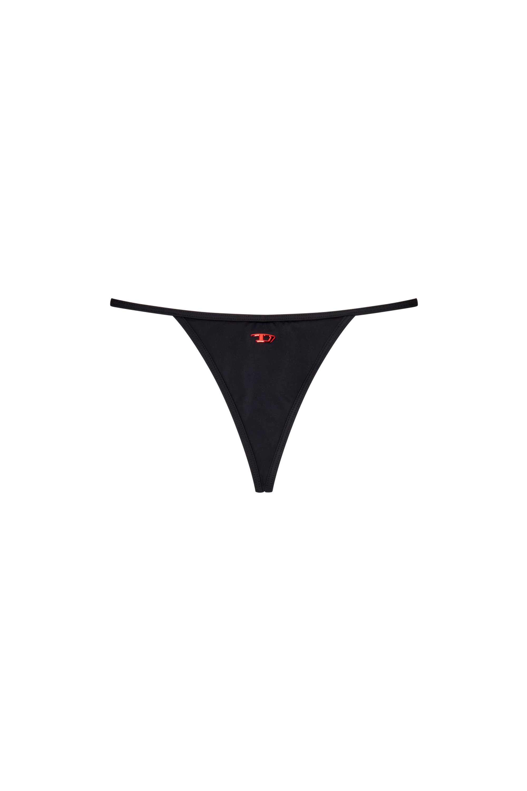 Diesel - BFST-HELENA, Femme Bas de bikini string avec logo D in Noir - Image 4