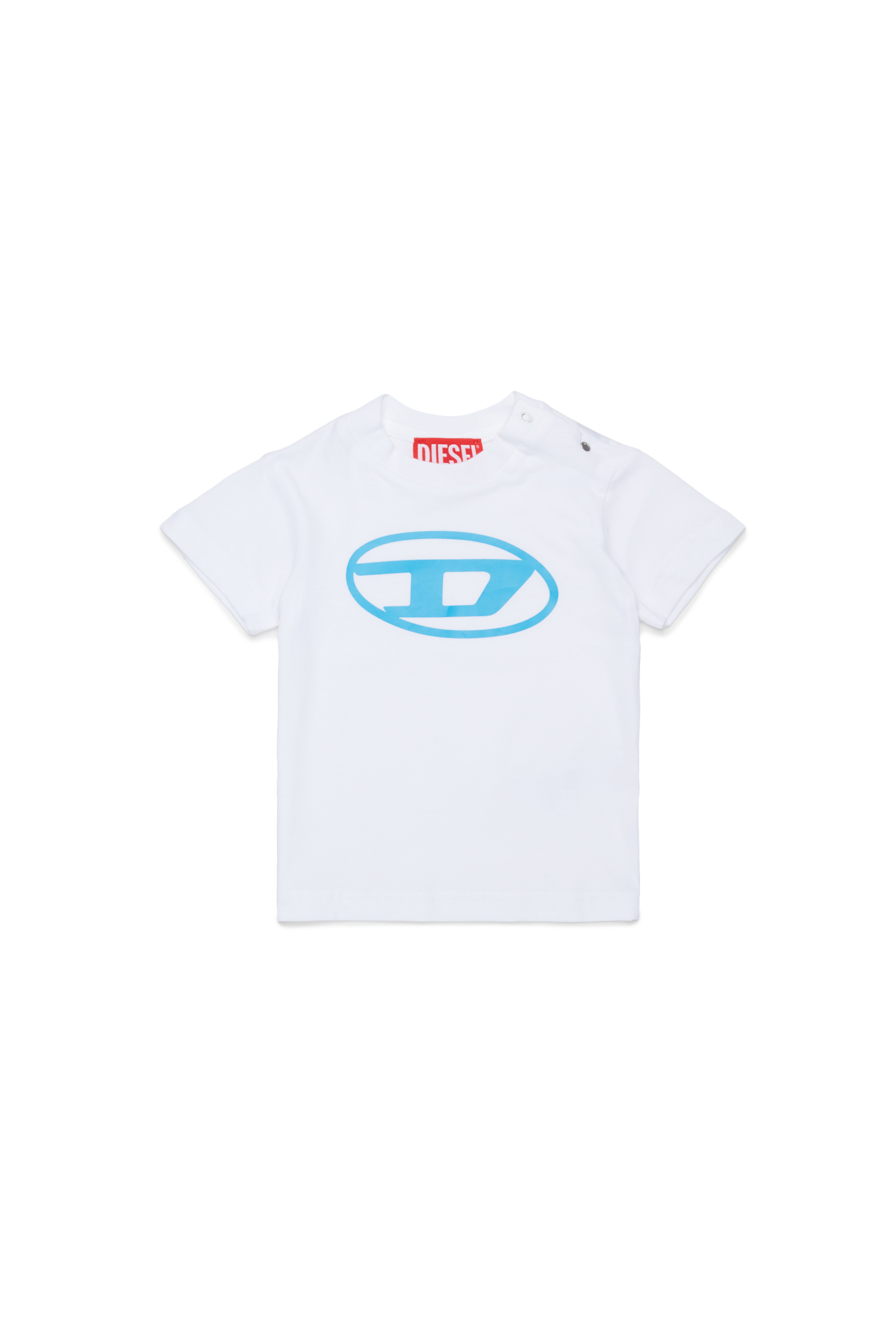 Diesel - TIELB, T-shirt en coton avec imprim&eacute; Oval D Homme in Blanc - 1