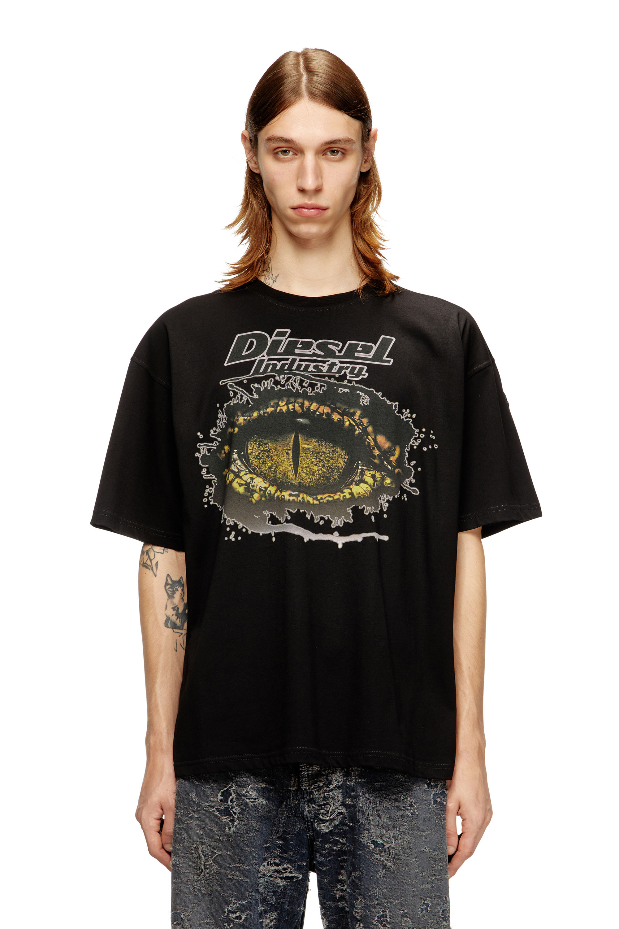 Diesel - T-BOXT-T25, T-shirt in cotone con stampa digitale Uomo in Nero - 1