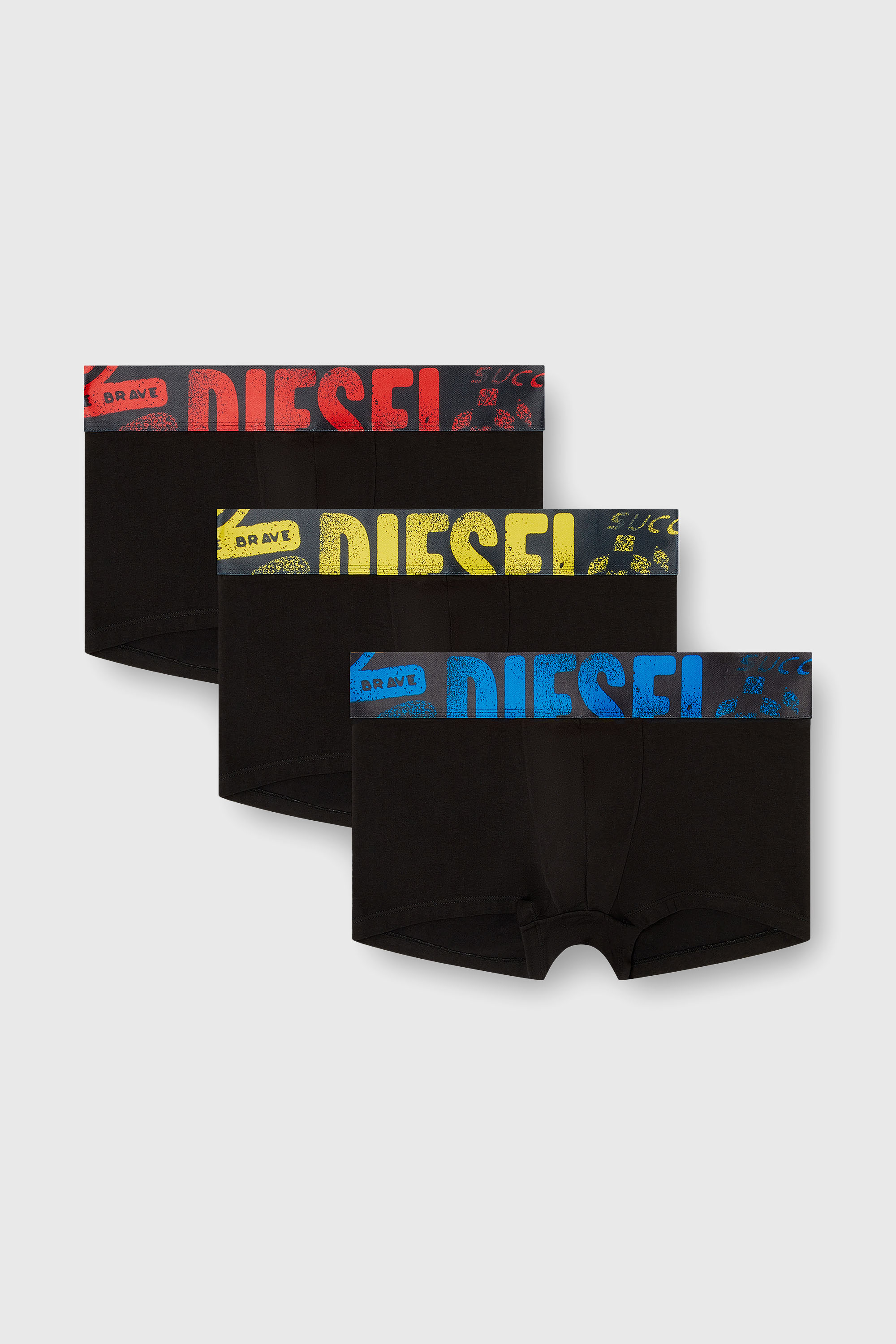 Diesel - UMBX-DAMIENTHREEPACK-5.5EL, Set da tre boxer stretch con logo multicolore Uomo in Multicolor - 2