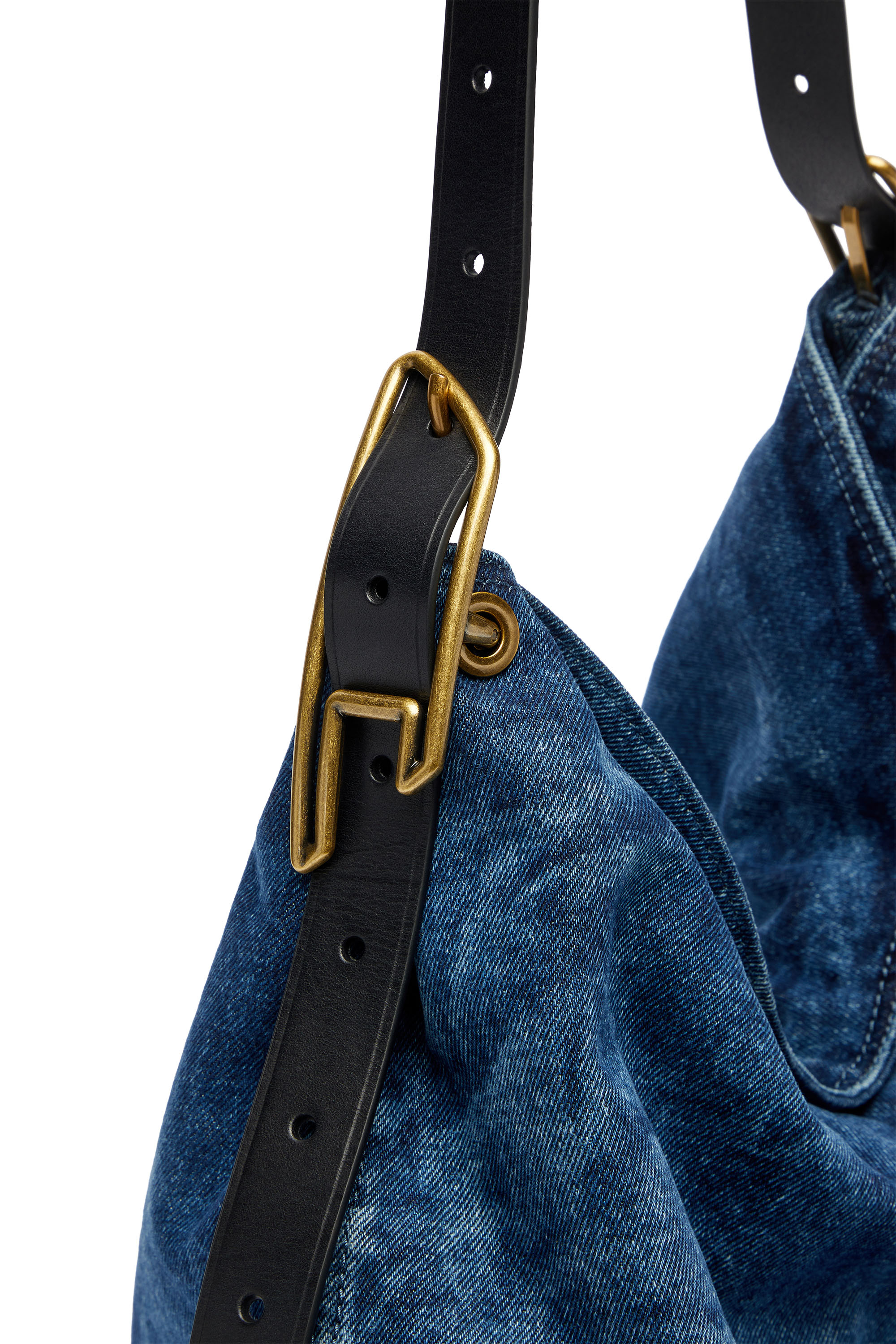 Diesel - D-LINE HOBO, D-Line-Borsa hobo in denim Donna in Blu - 6