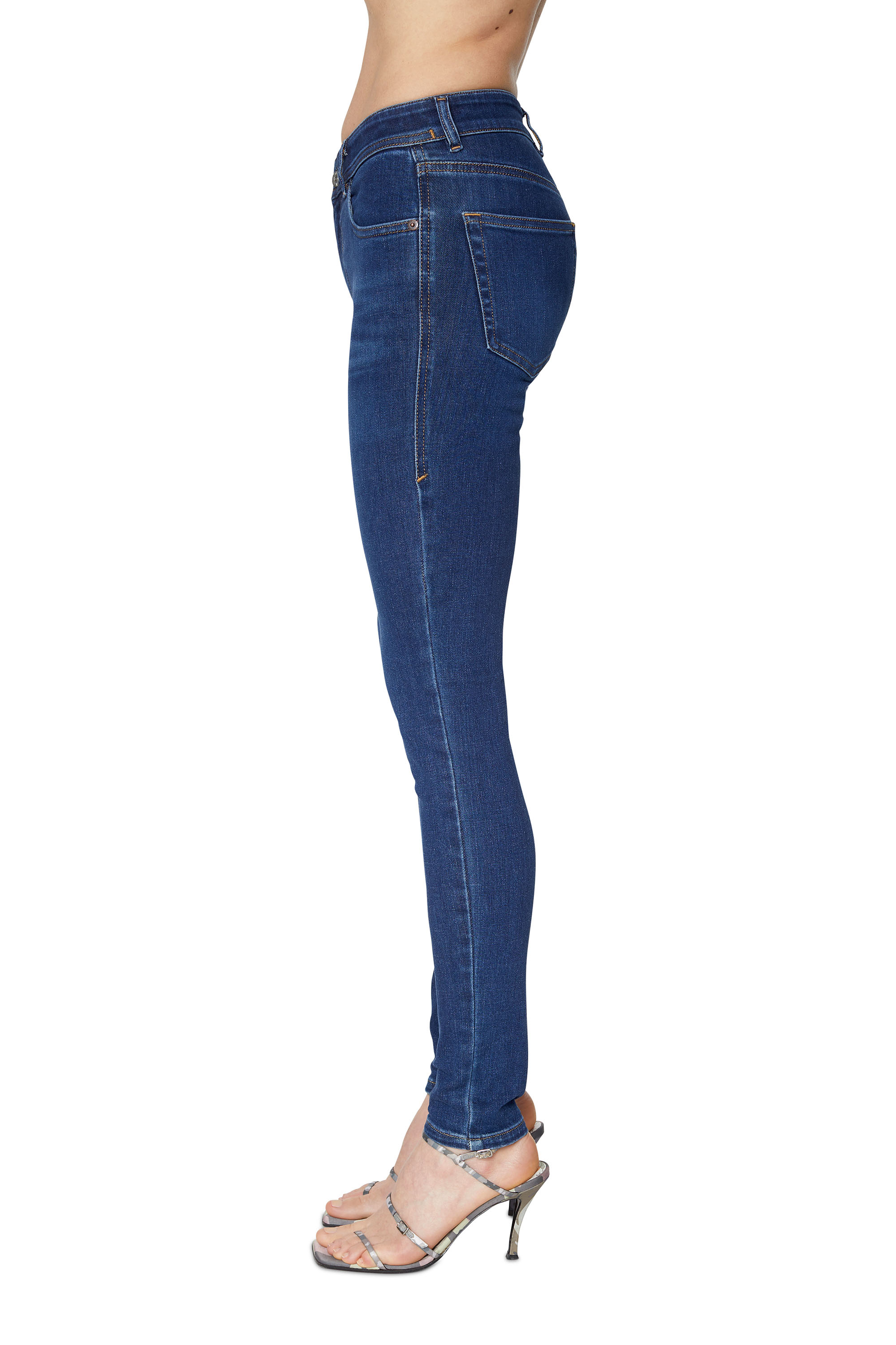 Diesel - Super skinny Jeans 2017 Slandy 09C19, Blu Scuro - Image 5