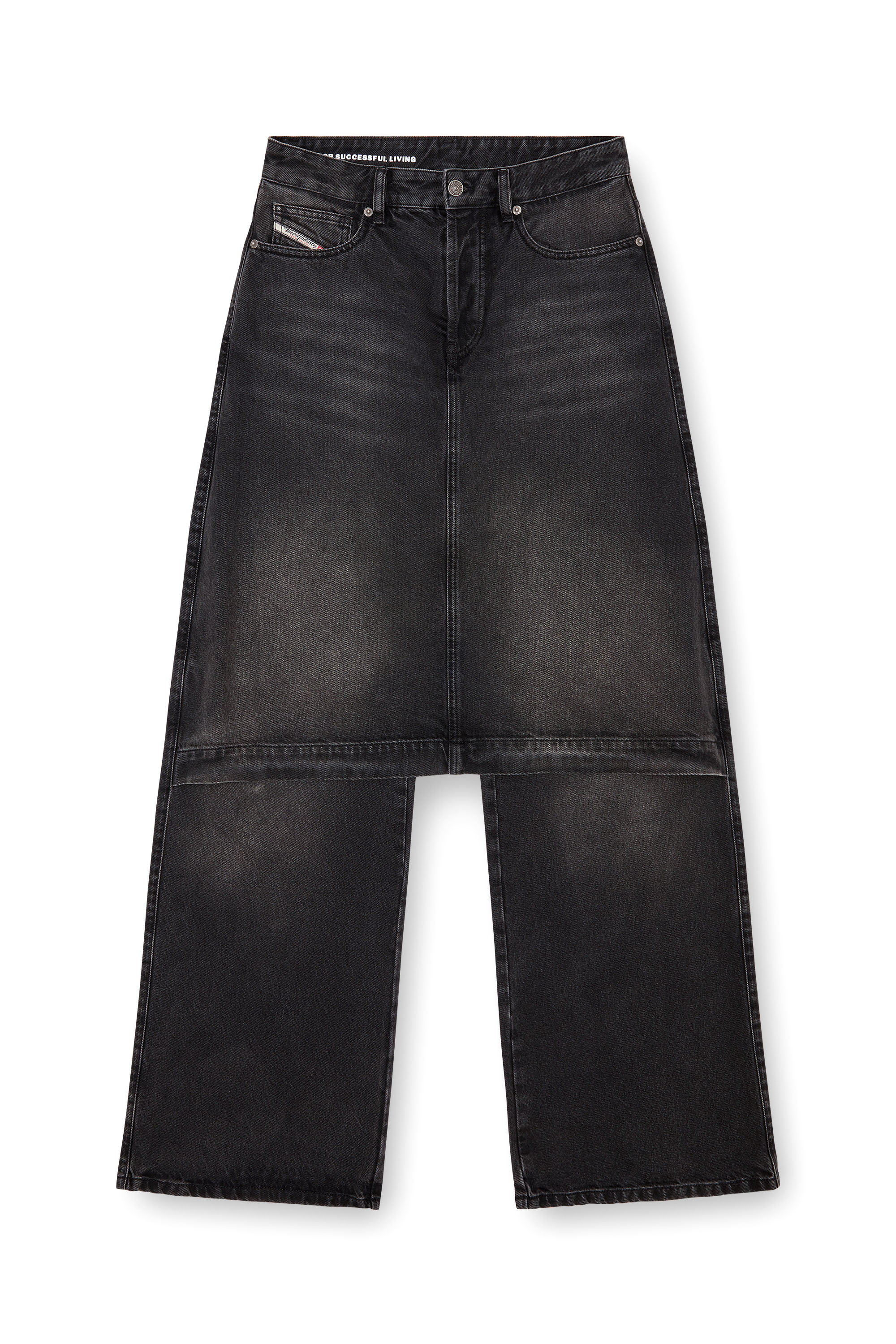 Diesel - Damen Straight Jeans D-Syren 0CBDG, Schwarz/Dunkelgrau - Image 3