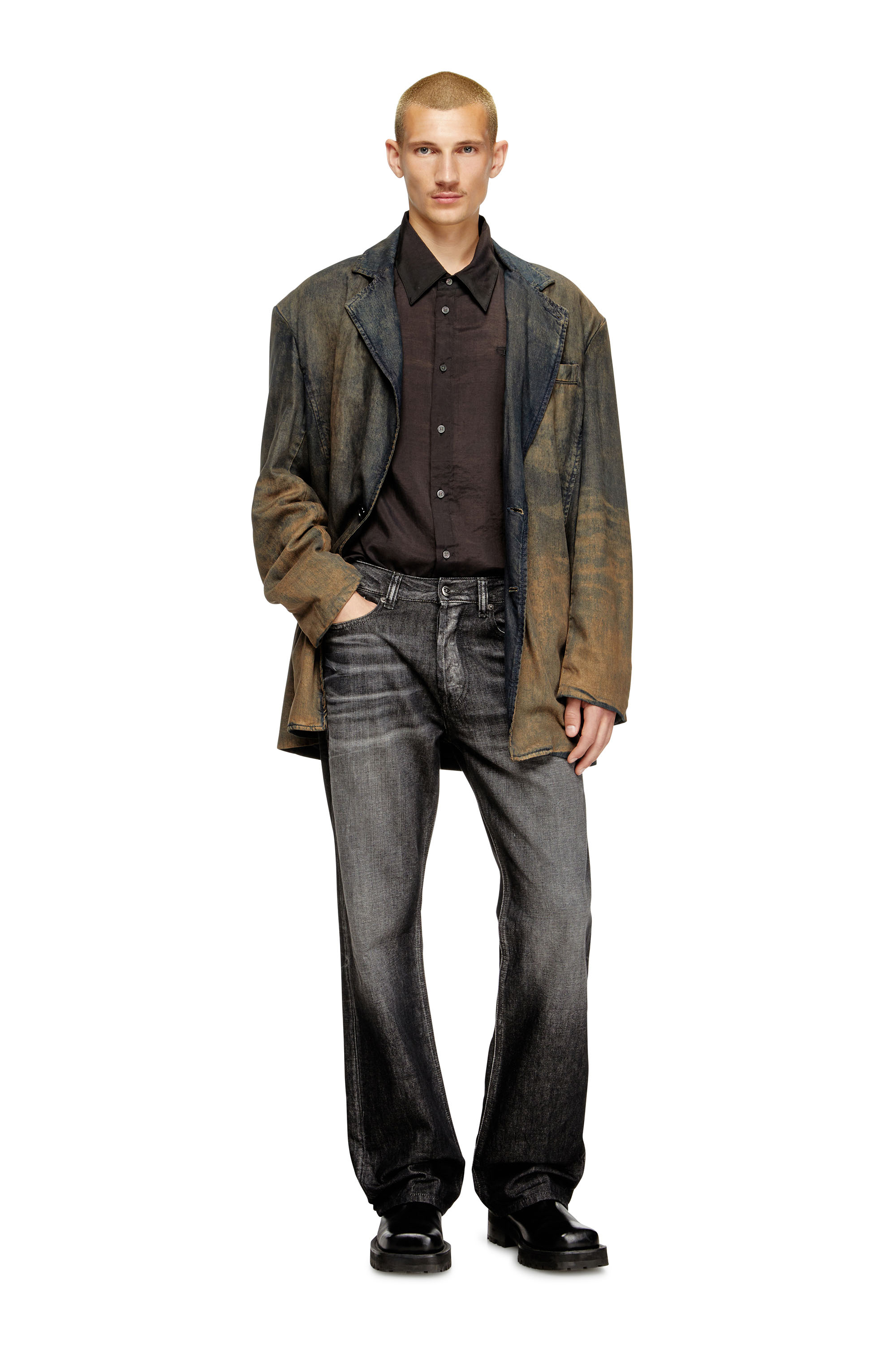 Diesel - Relaxed Jeans 1980 D-Eeper 09M63 Homme, Noir/Gris foncé - Image 2