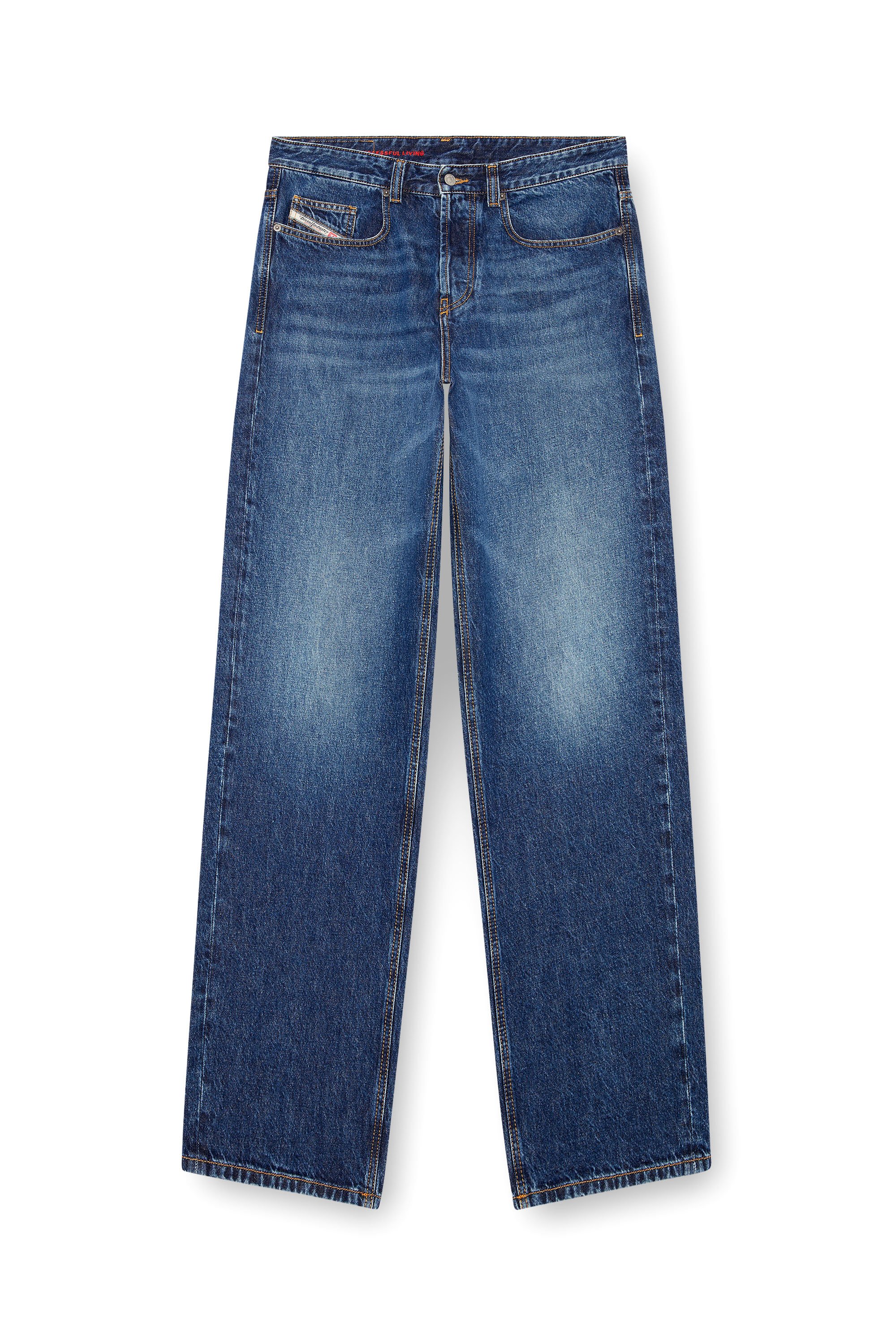 Diesel - Homme Straight Jeans 2001 D-Macro 09I27, Bleu moyen - Image 5