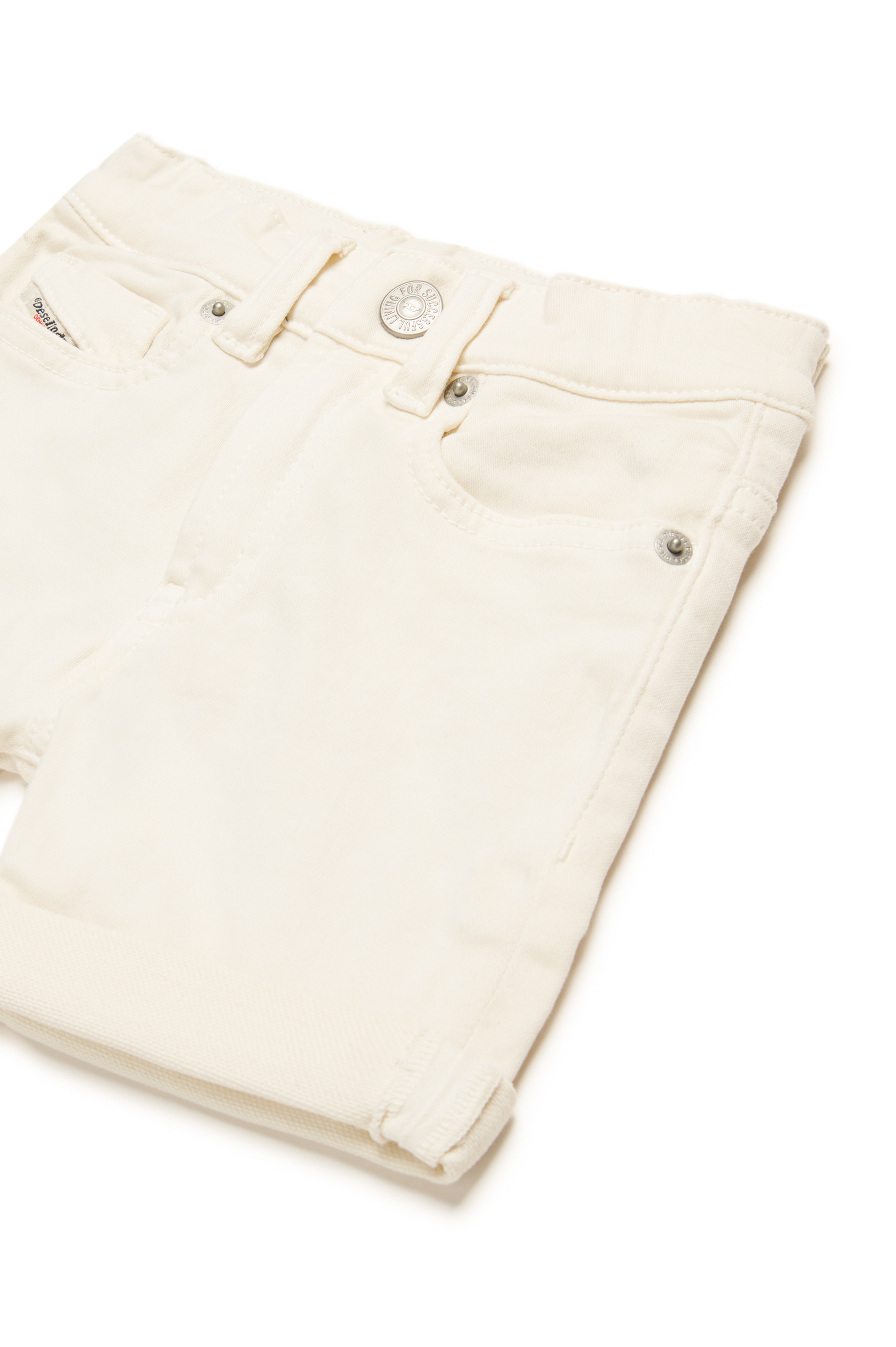 Diesel - PGALLYB JJJ, Short coloré en tissu JoggJeans avec revers Mixte in Blanc - 3