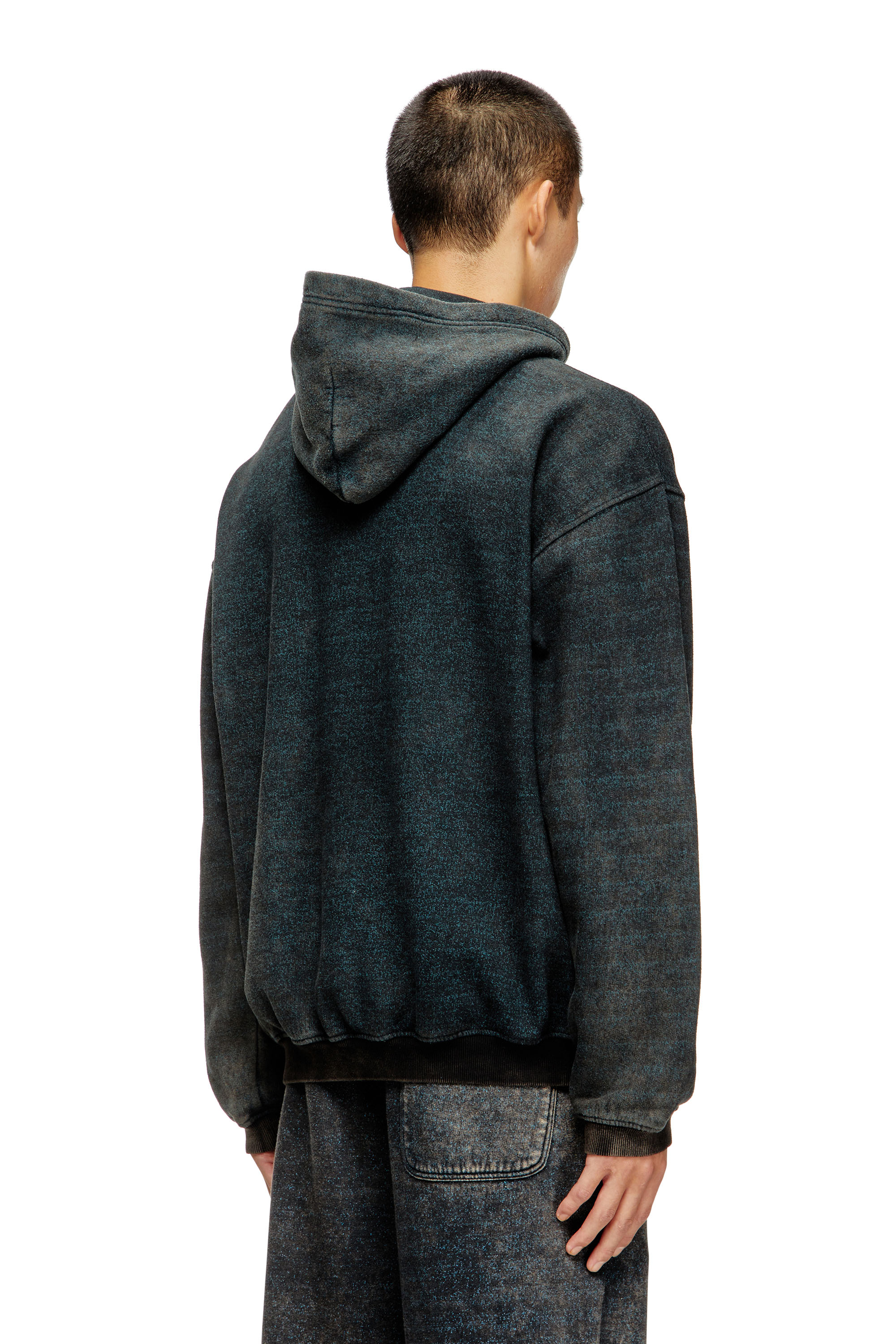 Diesel - S-KAI, Hoodie in cotone con tasca a marsupio Uomo in Multicolor - 4