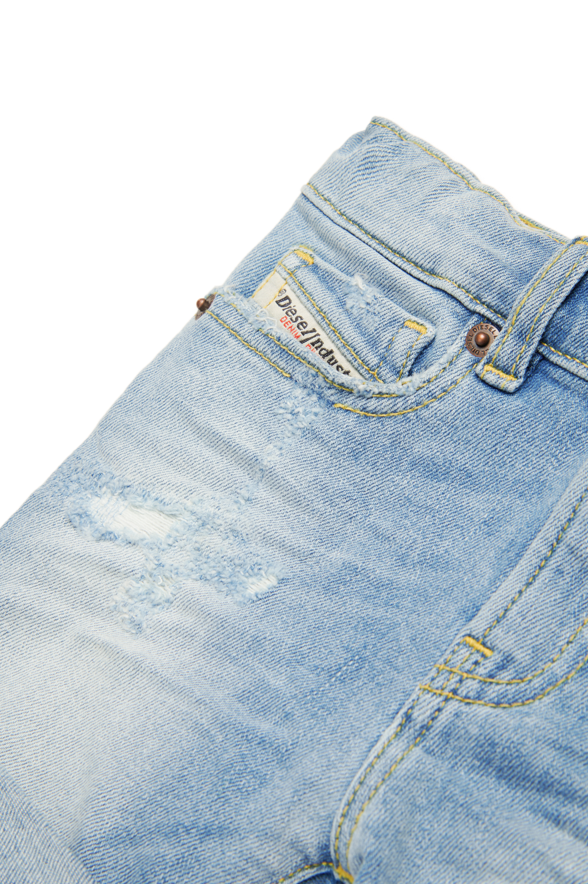 Diesel - PGALLYB, Short en denim effet vieilli Mixte in Bleu - 4