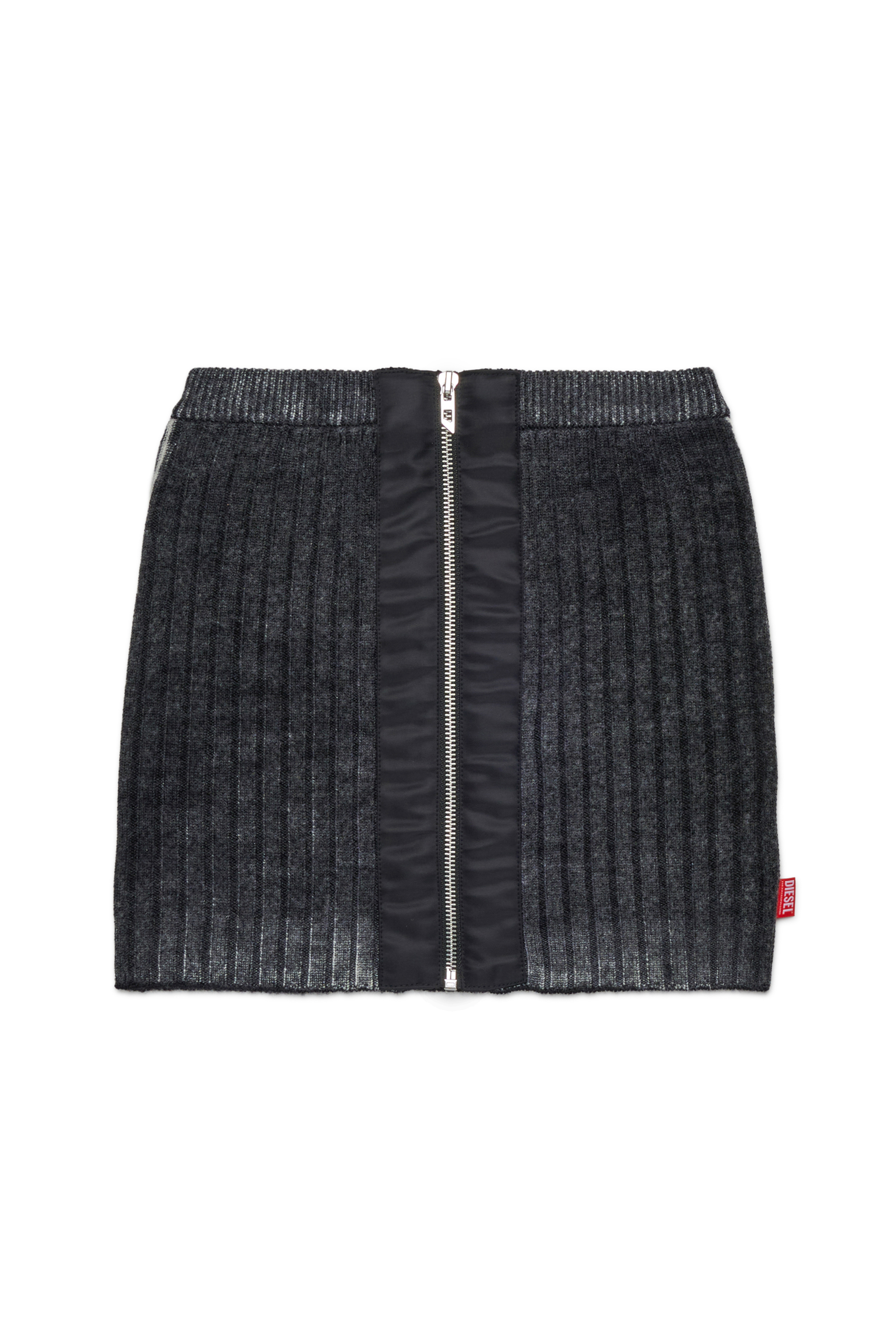 Diesel - GMASI, Gonna in lana con zip centrale Donna in Nero - 1