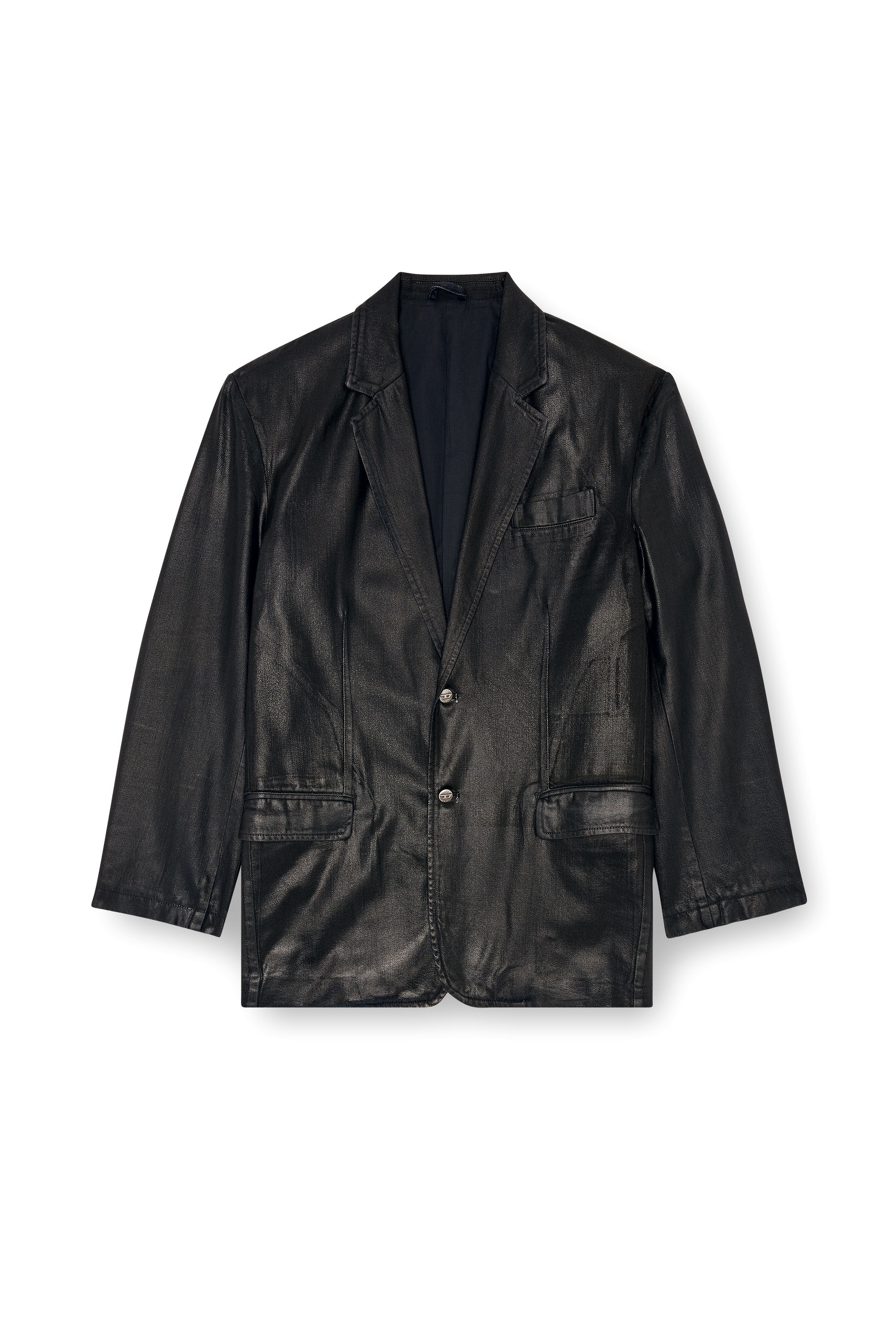 Diesel - D-BLA, Blazer in denim sartoriale coated Unisex in Nero - 8