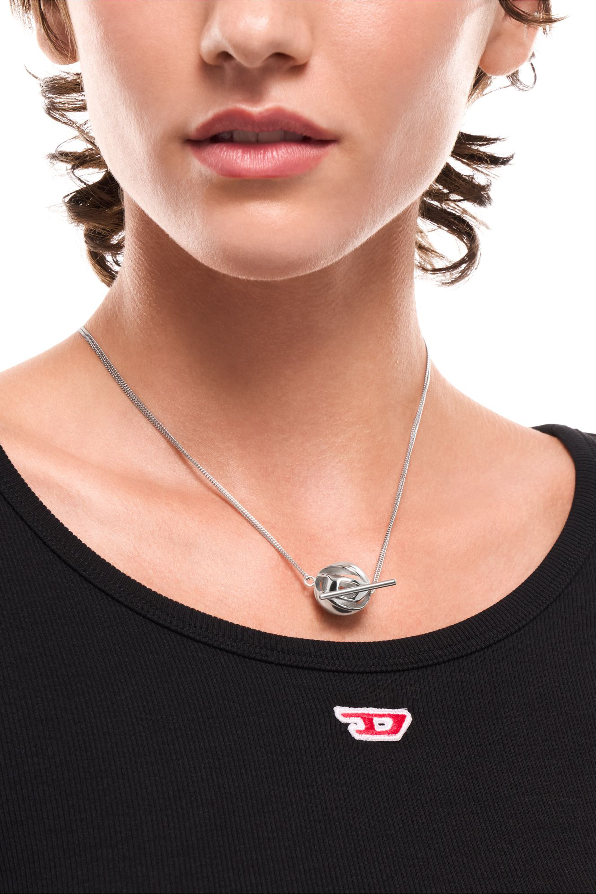 Diesel - DX1716040, Collana con pendente in acciaio inox Unisex in Argento - 3
