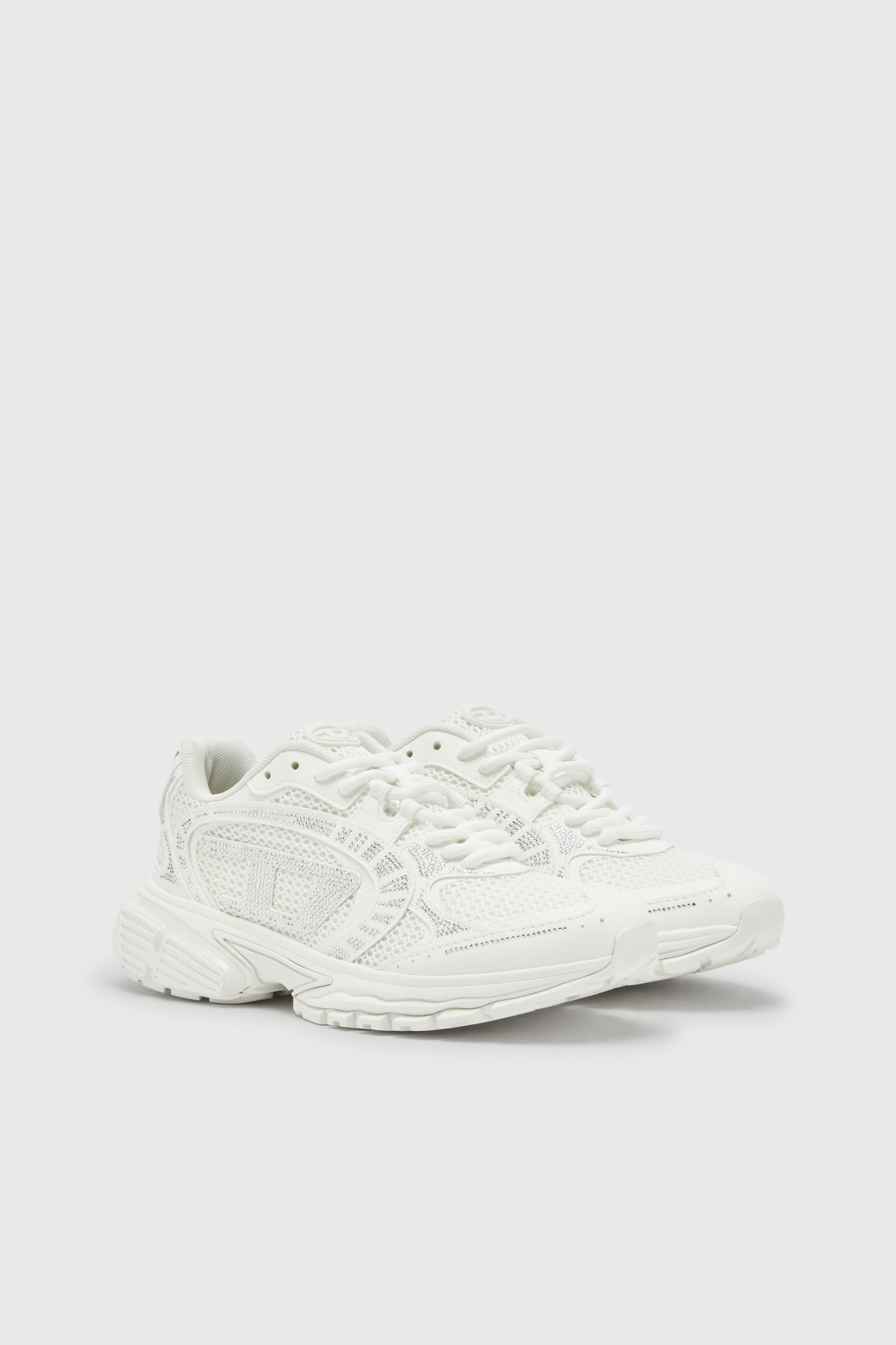 Diesel - S-PRO-V-DENSE LOW W, Damen S-Pro-V-Dense - Mesh-Sneaker mit Kristallen in Wei&szlig; - 2