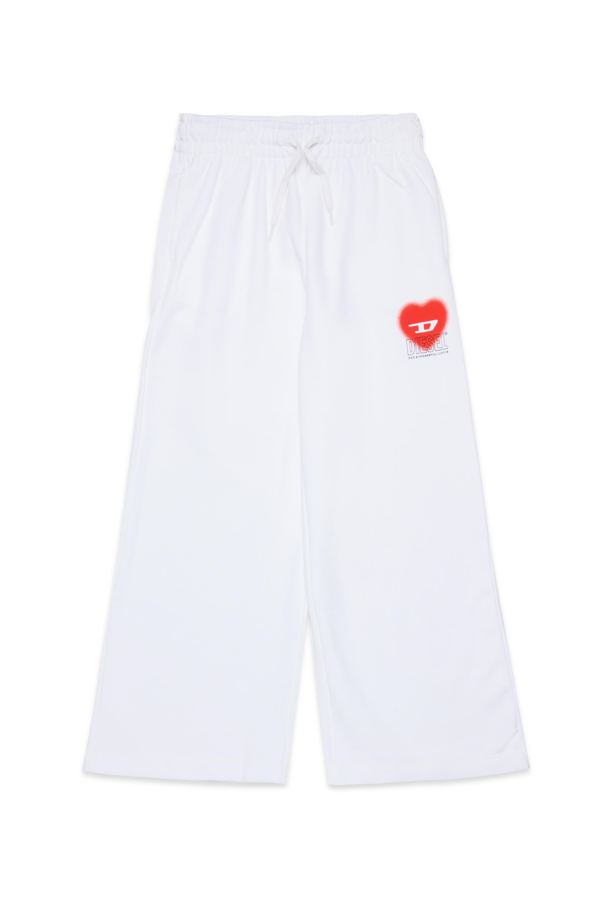 Diesel - PCUORE, Pantalon de survêtement avec graphique de cœur D Femme in Blanc - 1