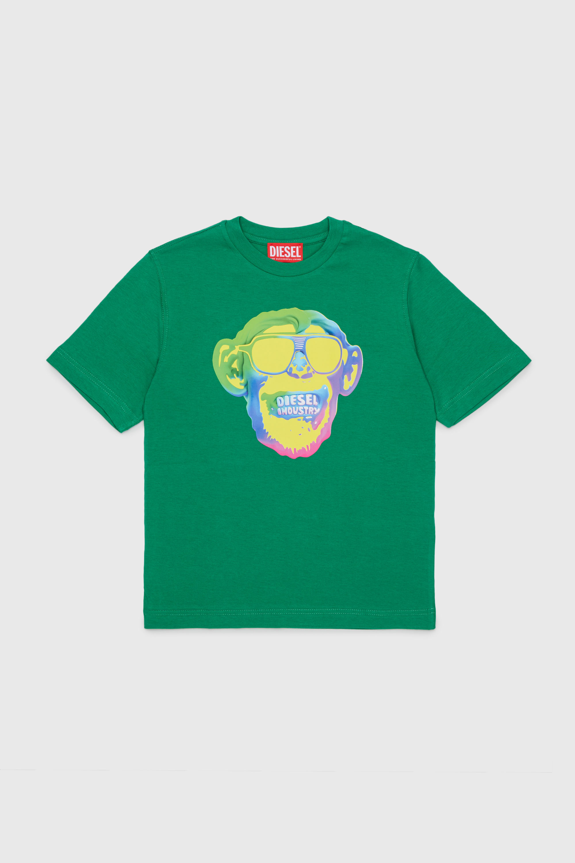 Diesel - TMONKEY OVER, T-shirt avec imprim&eacute; singe Homme in Vert - 1