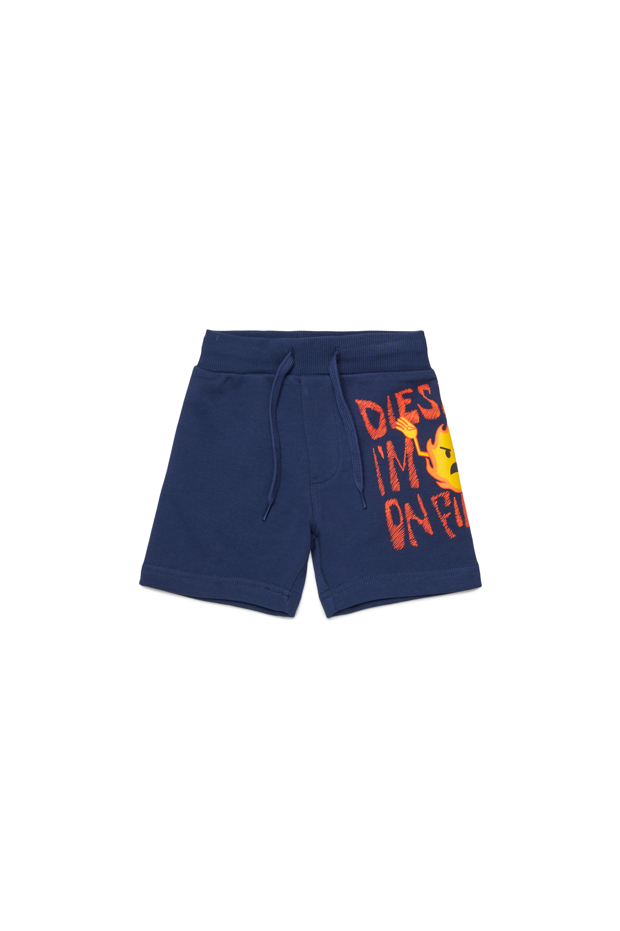 Diesel - PENDB, Herren Sweatshorts mit Flammen-Print in Blau - 1