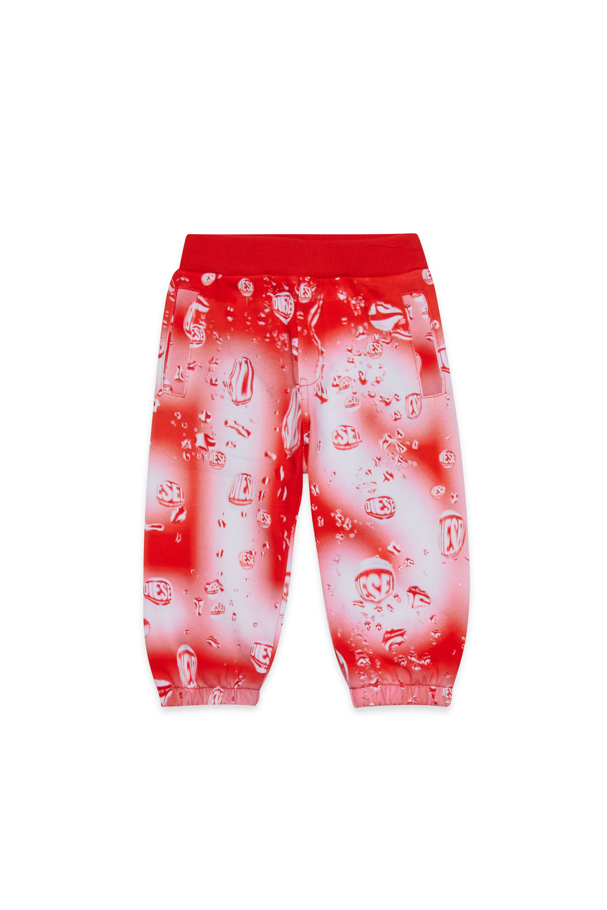 Diesel - PULIB, Pantalons en coton avec imprimé Mixte in Rouge - 1