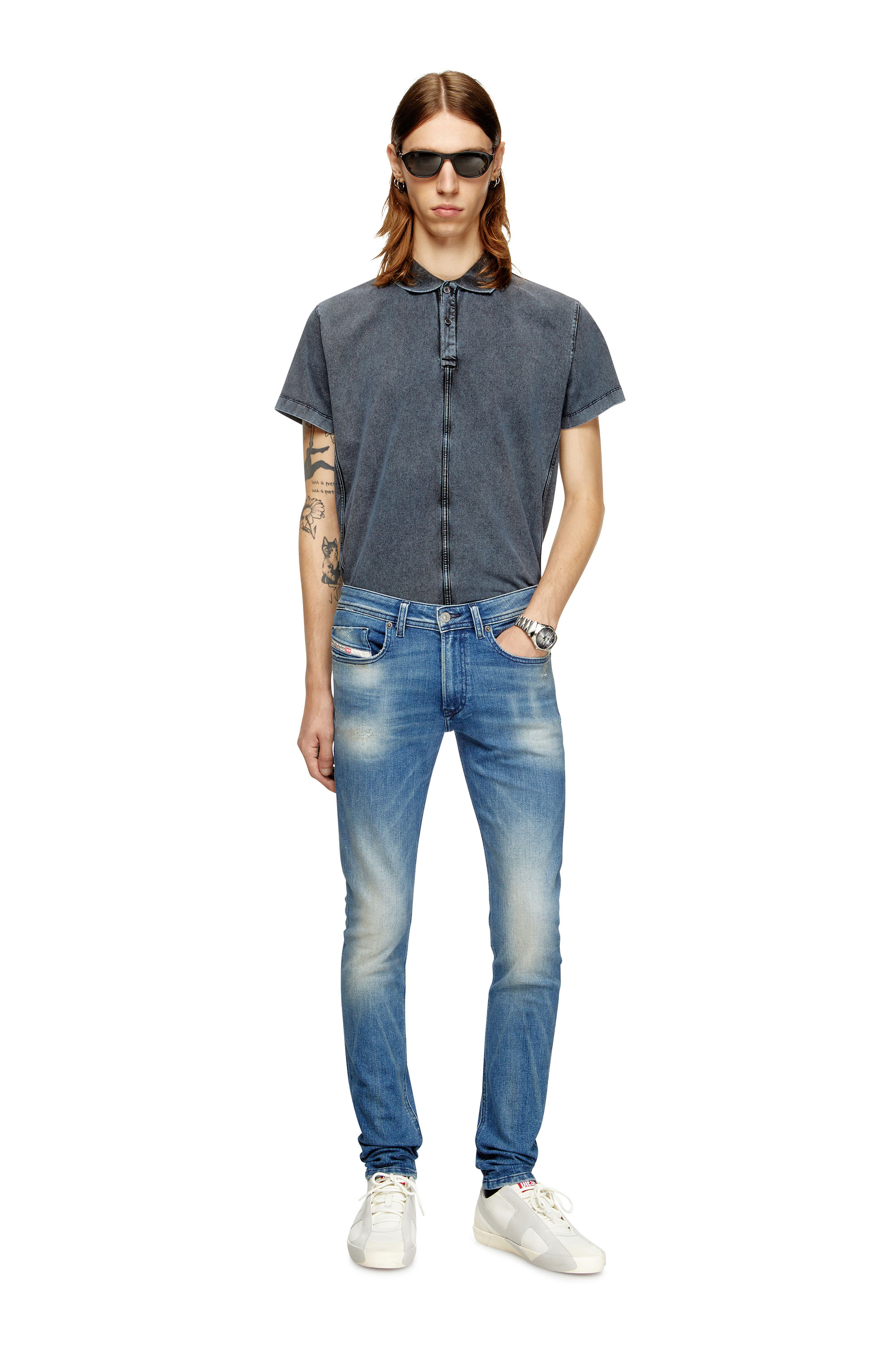 Diesel - Skinny Jeans 1979 Sleenker 0DBDR Homme, Bleu moyen - Image 2