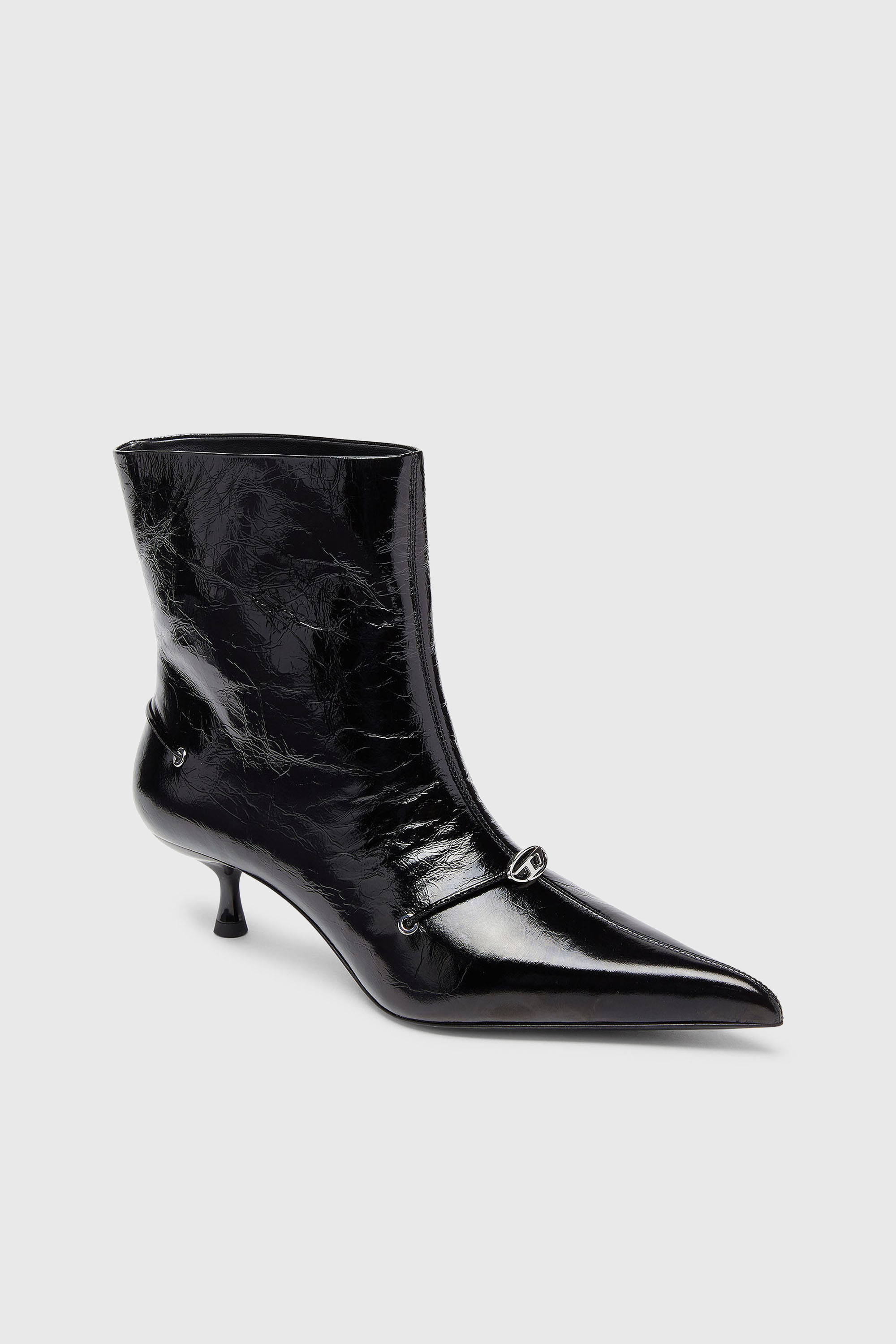 Diesel - D-JEWELS  40 TUBE, D-Jewels - Bottines en cuir naplak Femme in Noir - 4