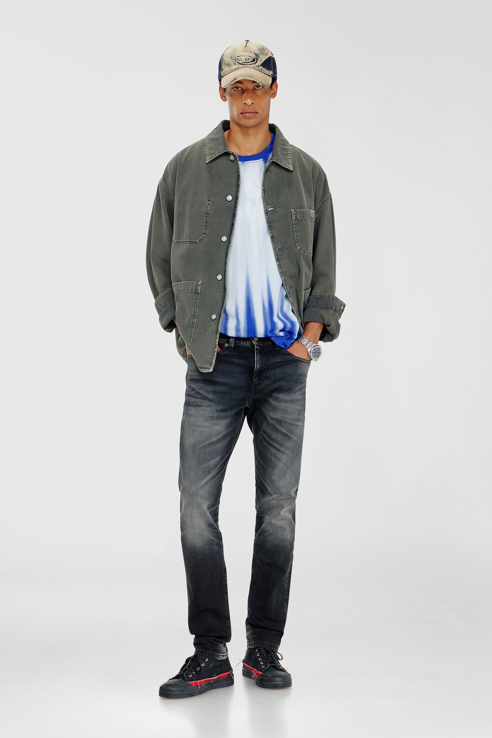 Diesel - Herren Slim Jeans 2019 D-Strukt 09P38, Schwarz/Dunkelgrau - 2