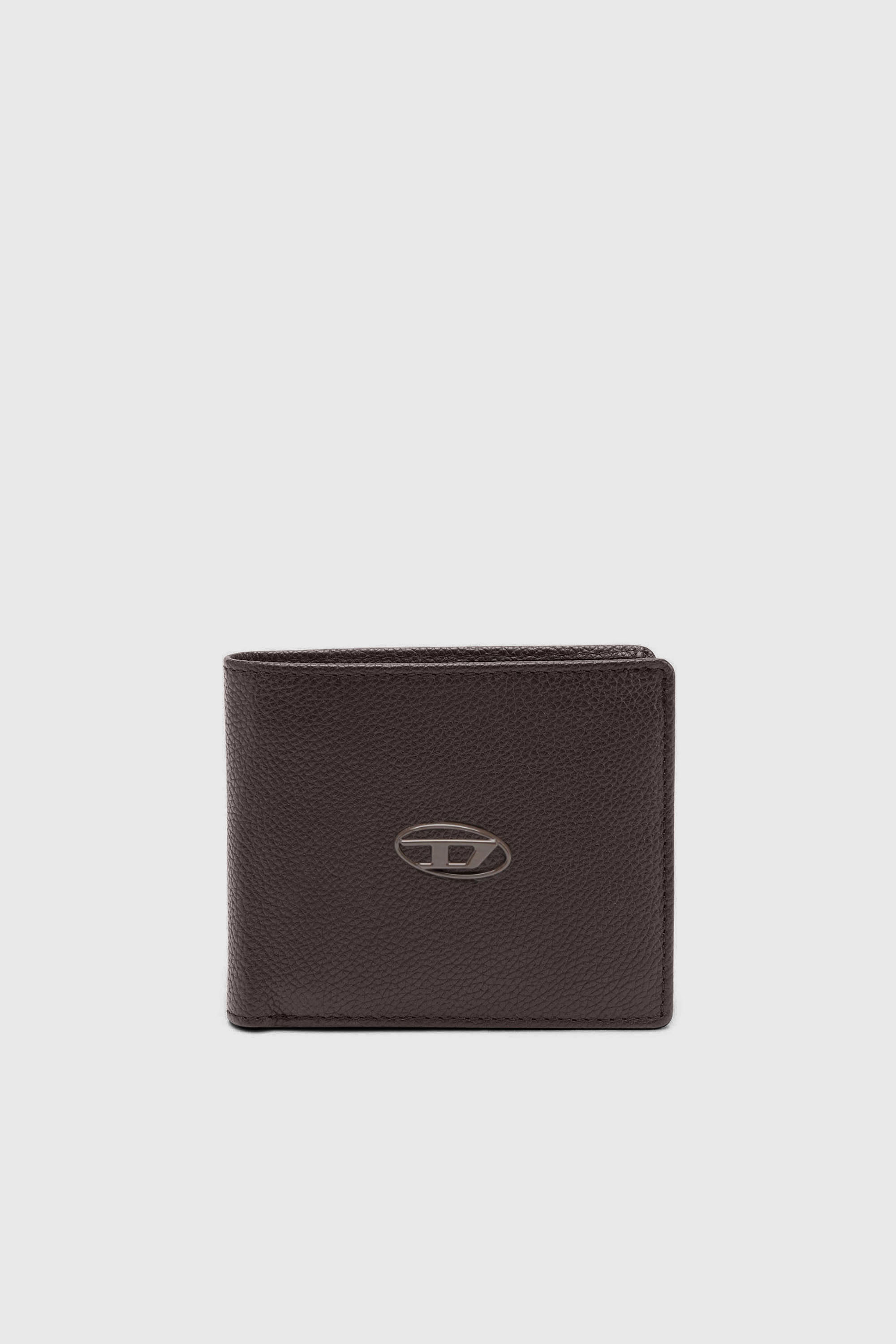 Diesel - BI FOLD COIN S, Portefeuille &agrave; deux volets en cuir grain&eacute; Homme in Marron - 1