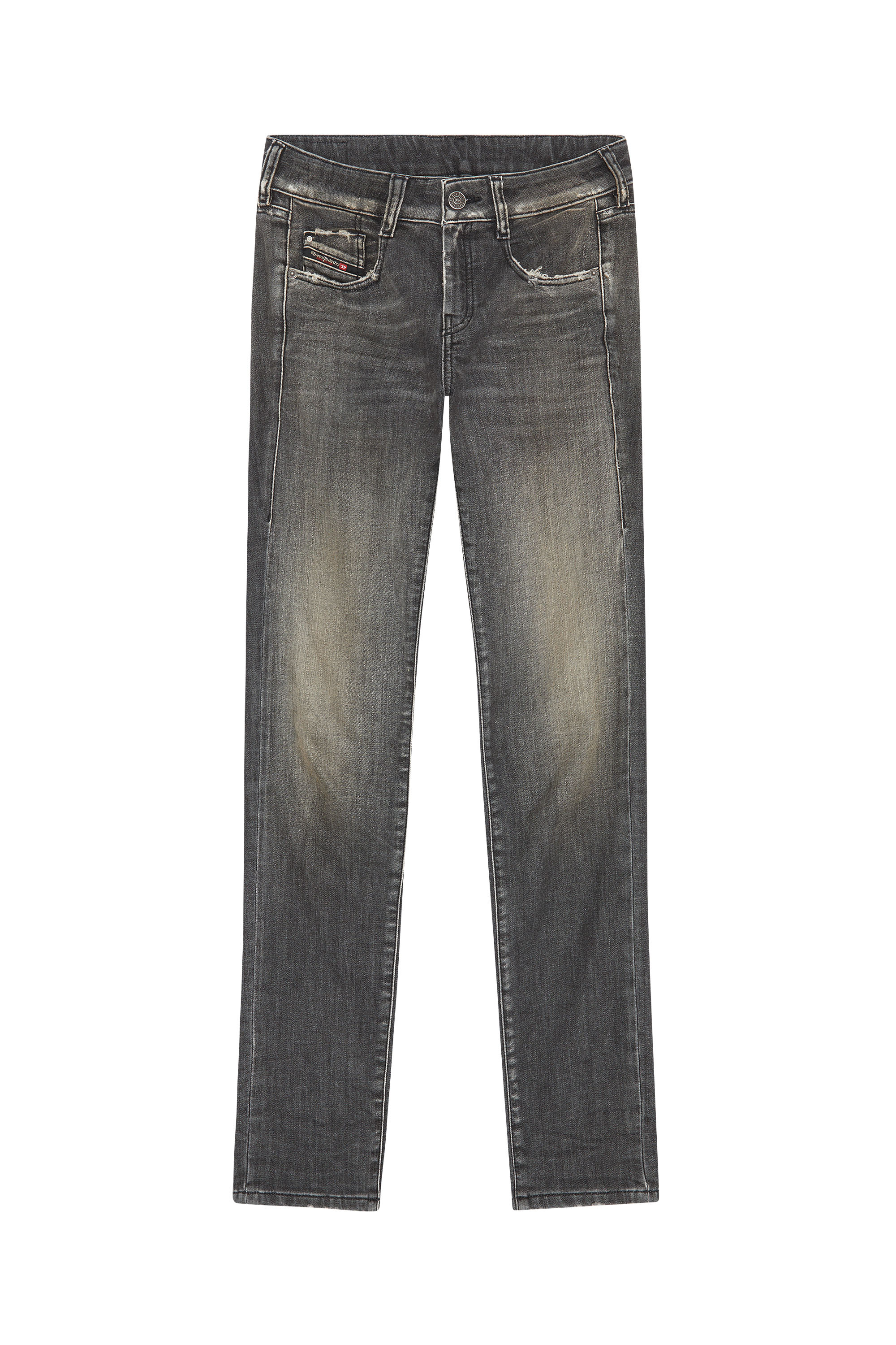 Diesel - Slim D-Ollies JoggJeans® 09F01, Nero/Grigio scuro - Image 5