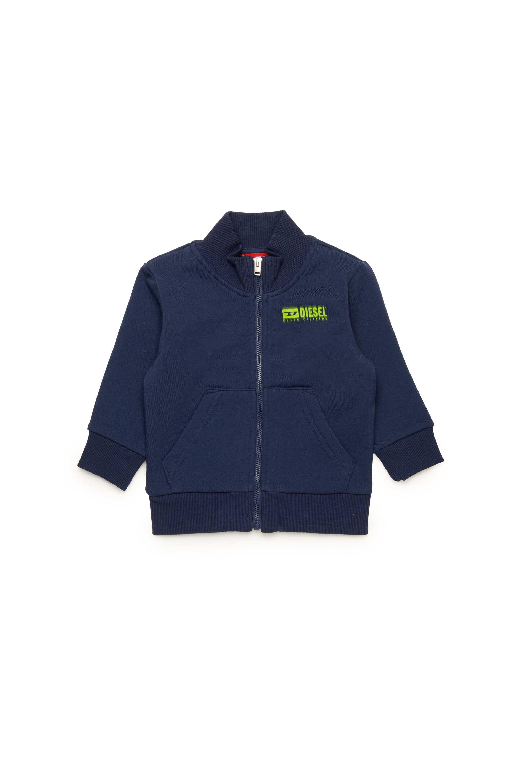 Diesel - SVOUGZIPSYB, Sweat-shirt zippé avec logo dégradé Mixte in Bleu - 1