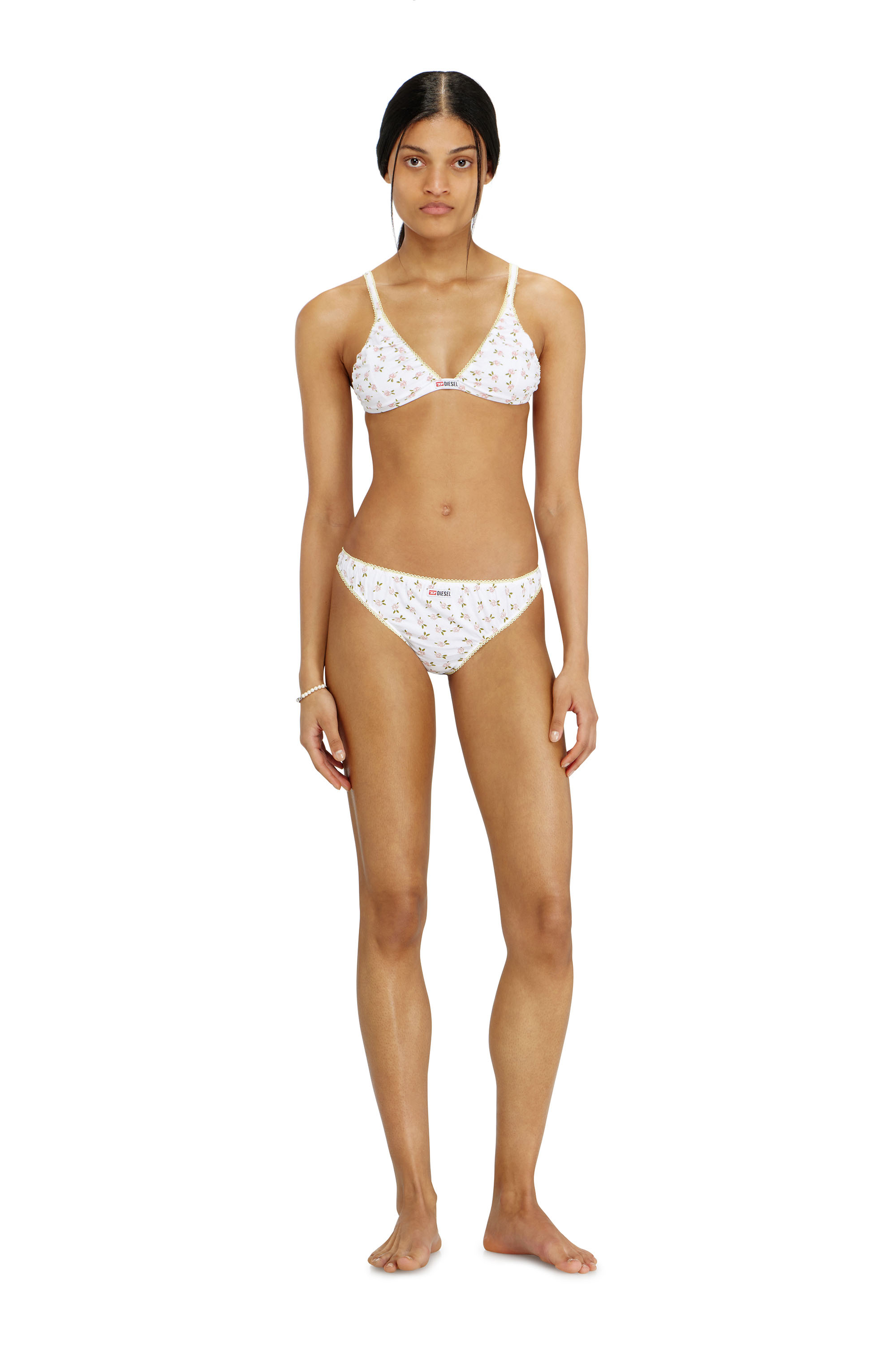 Diesel - ALEXIS-D-CORE, Perizoma in cotone con stampa floreale all-over Donna in Bianco - 1