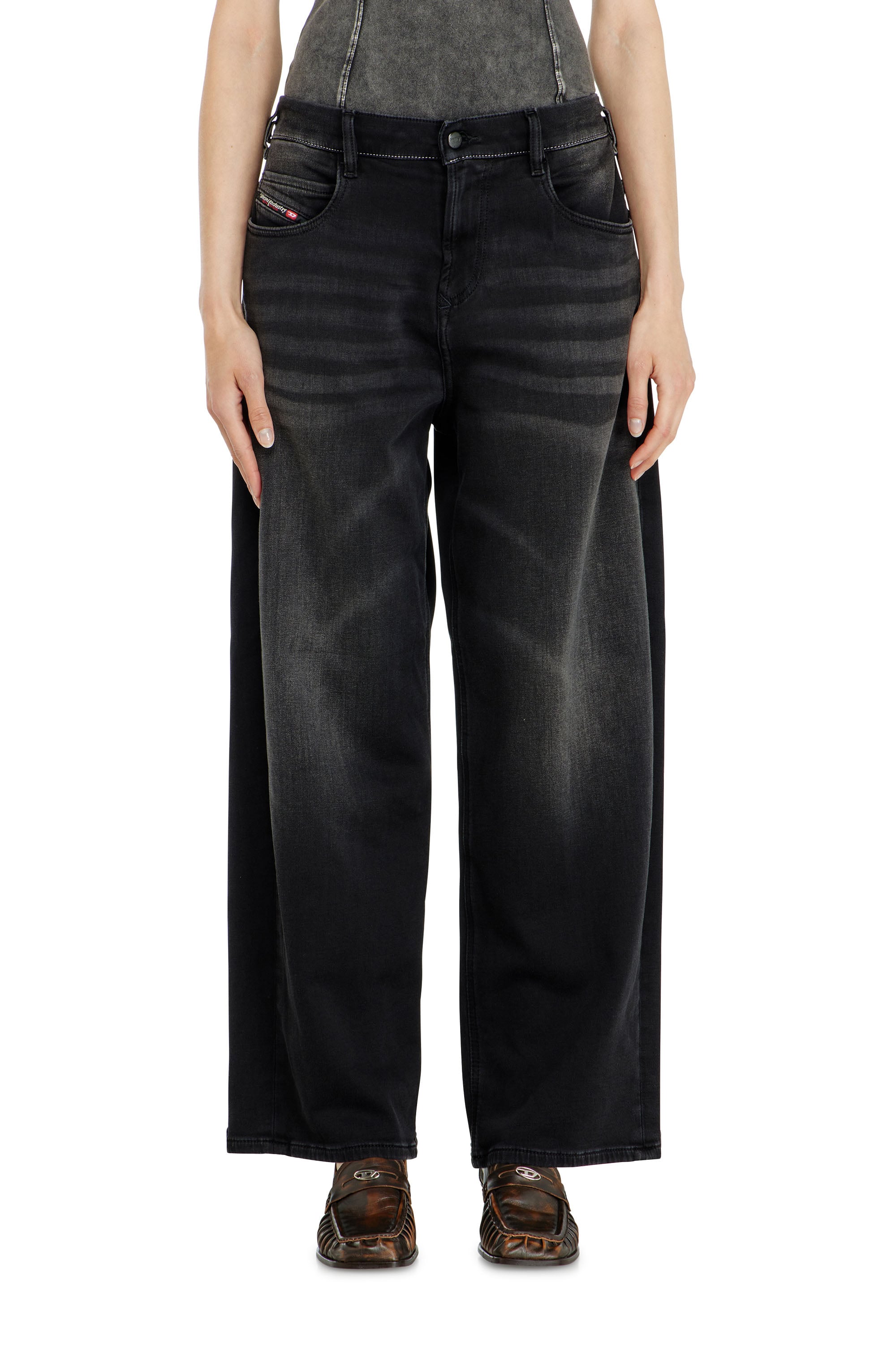 Diesel - Relaxed 2097 D-Enim-M Joggjeans&reg; 09P90 Unisex, Nero/Grigio scuro - Image 4