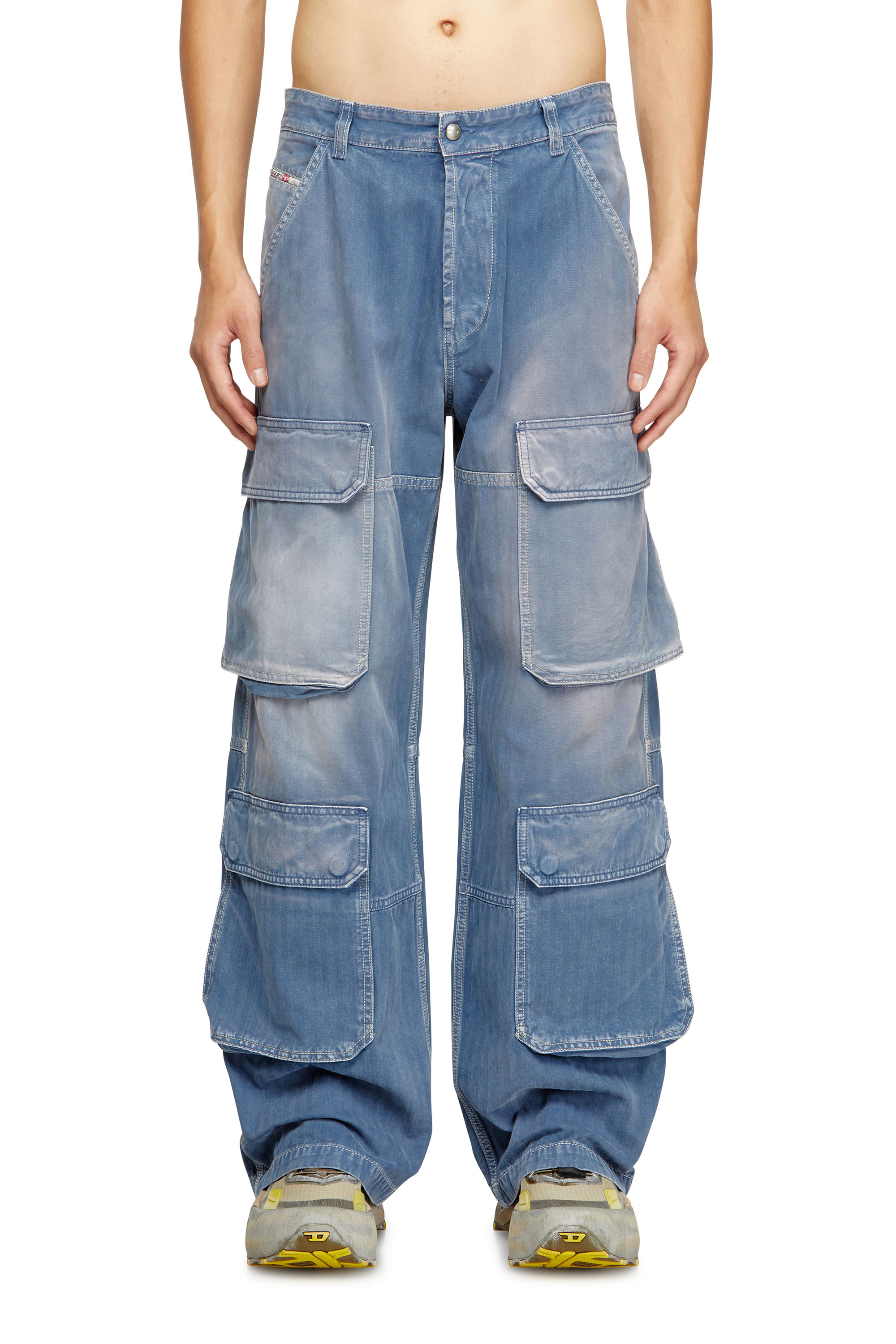 Diesel - Relaxed Jeans D-Touch 09M93 Uomo, Blu medio - Image 1