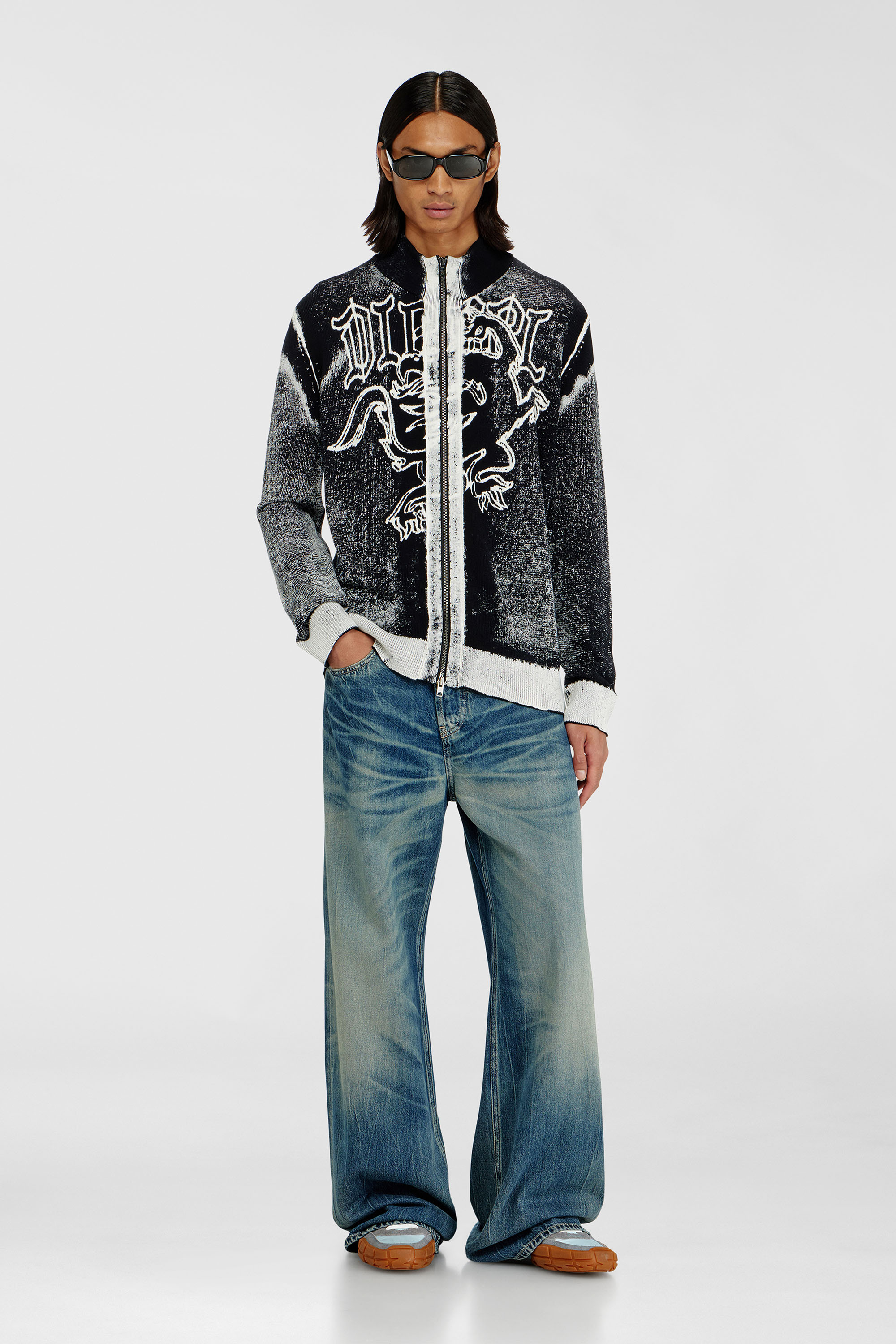 Diesel - K-LAUROS, Cardigan lavorato con motivo grifone Uomo in Multicolor - 2