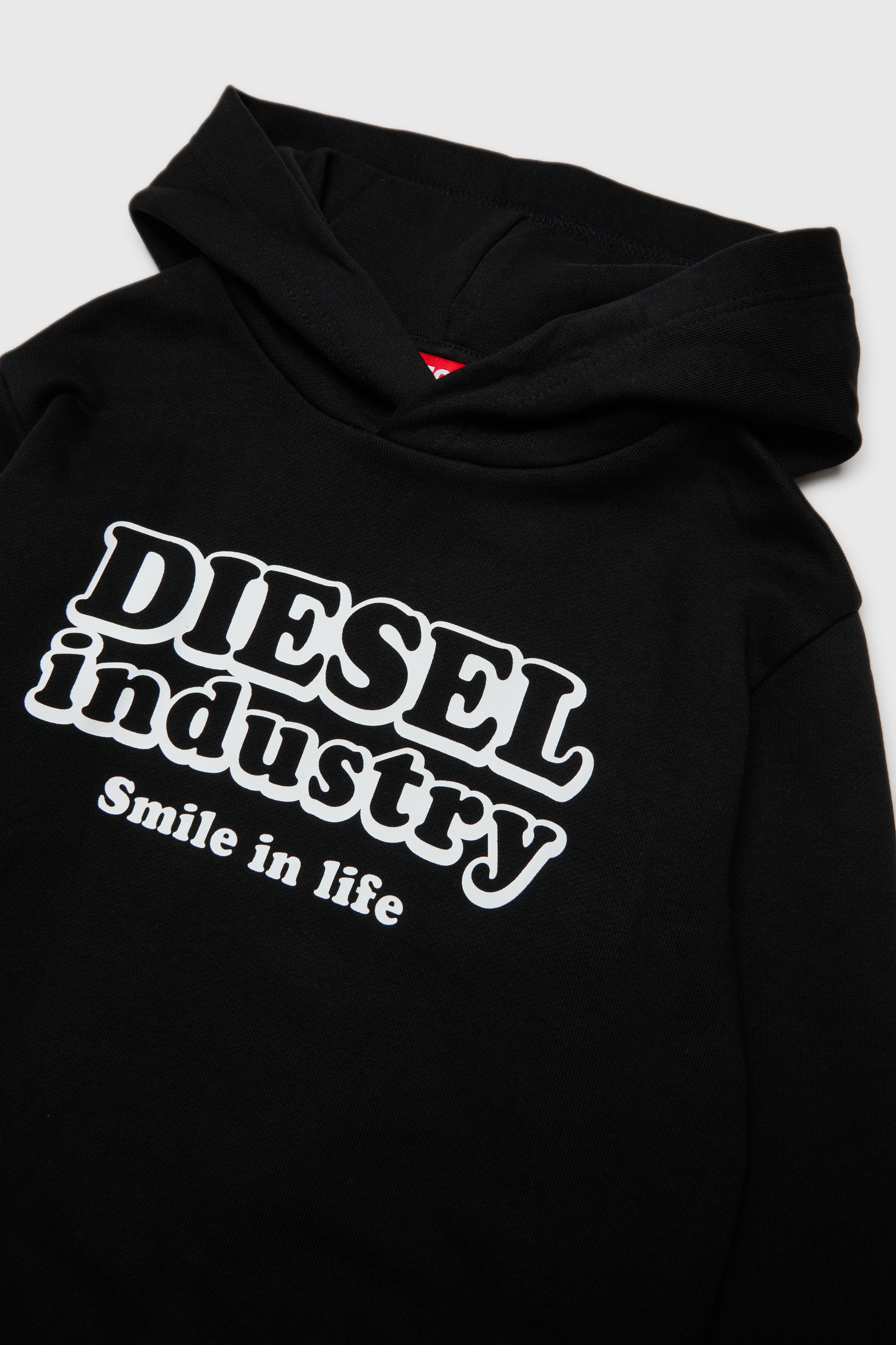 Diesel - SLODIMHOOD OVER, Sweat &agrave; capuche avec imprim&eacute; Diesel Industry Homme in Noir - 3