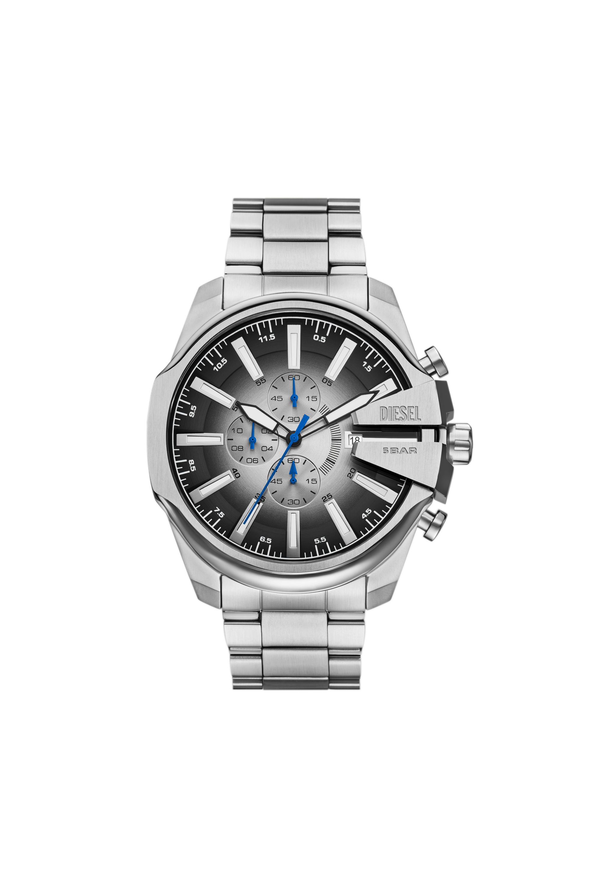 Diesel - DZ4686 WATCH, Herren Mega Chief Slim Armbanduhr aus Edelstahl in Silber - 1