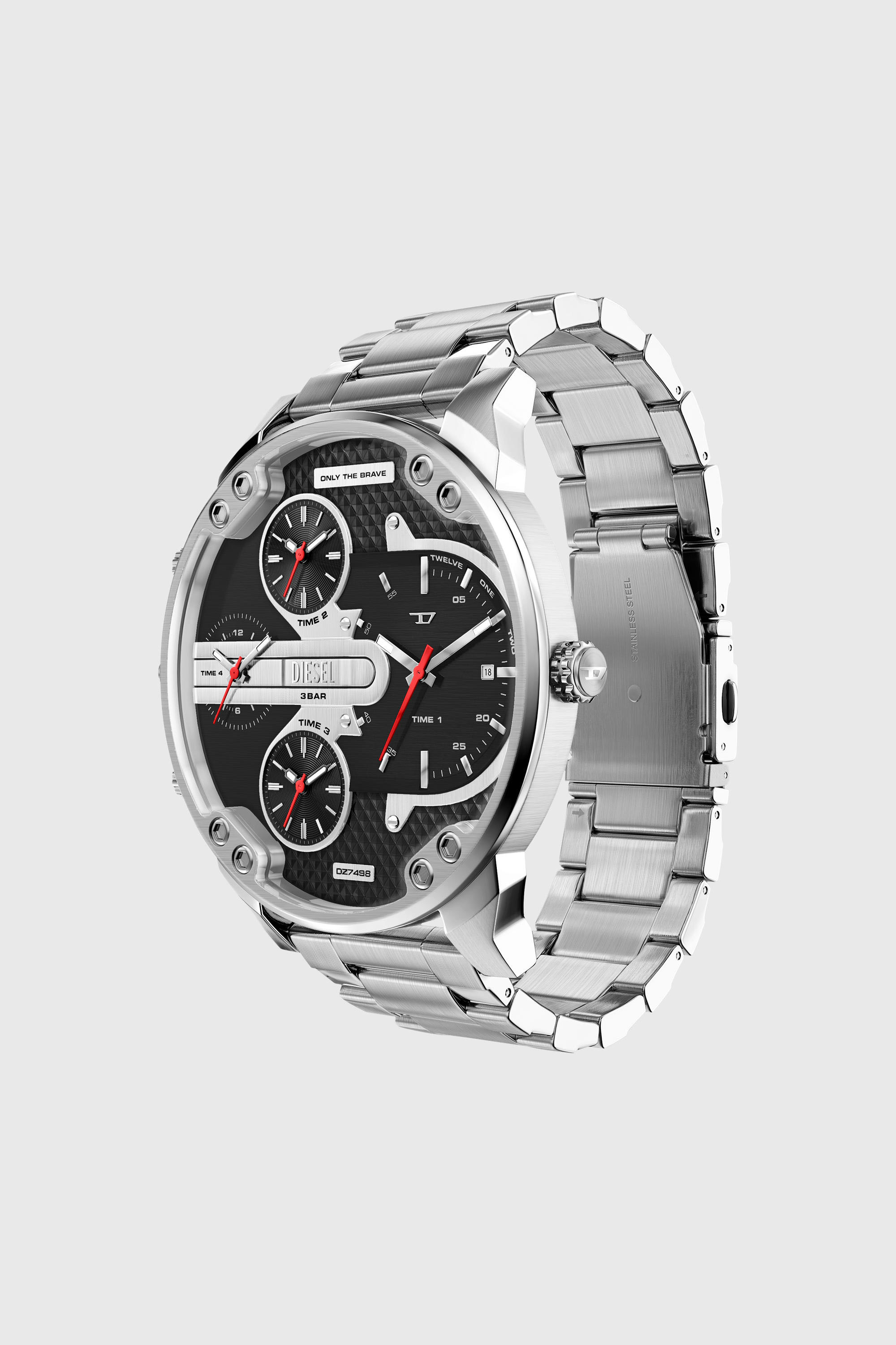 Diesel - DZ7498 WATCH, Montre Mr. Daddy Slim avec date en acier inoxydable Homme in Gris argent&eacute; - 5