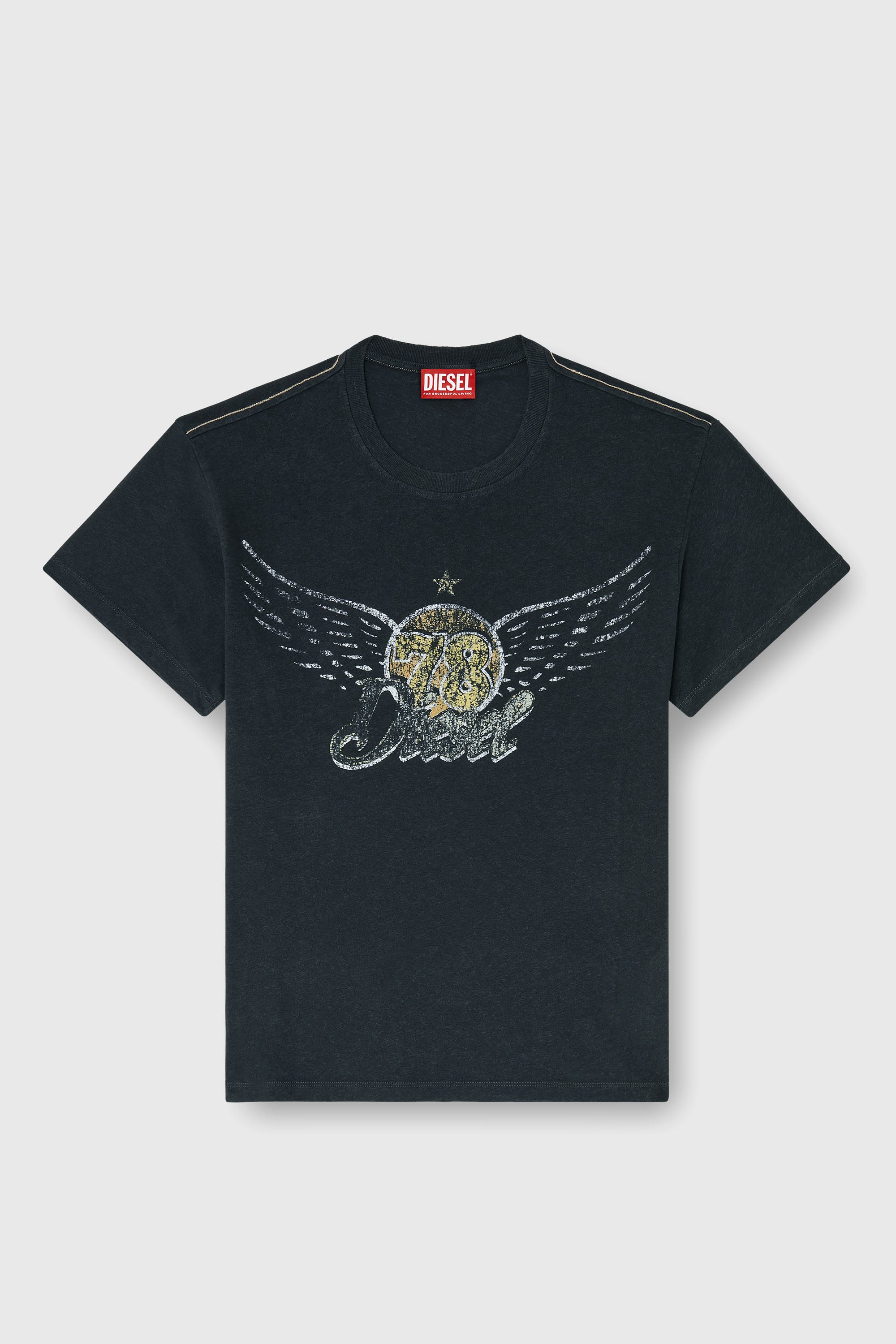 Diesel - T-GERIO-A, Herren T-Shirt aus Baumwolle-Hanf mit Konzertgrafik in Schwarz - 2
