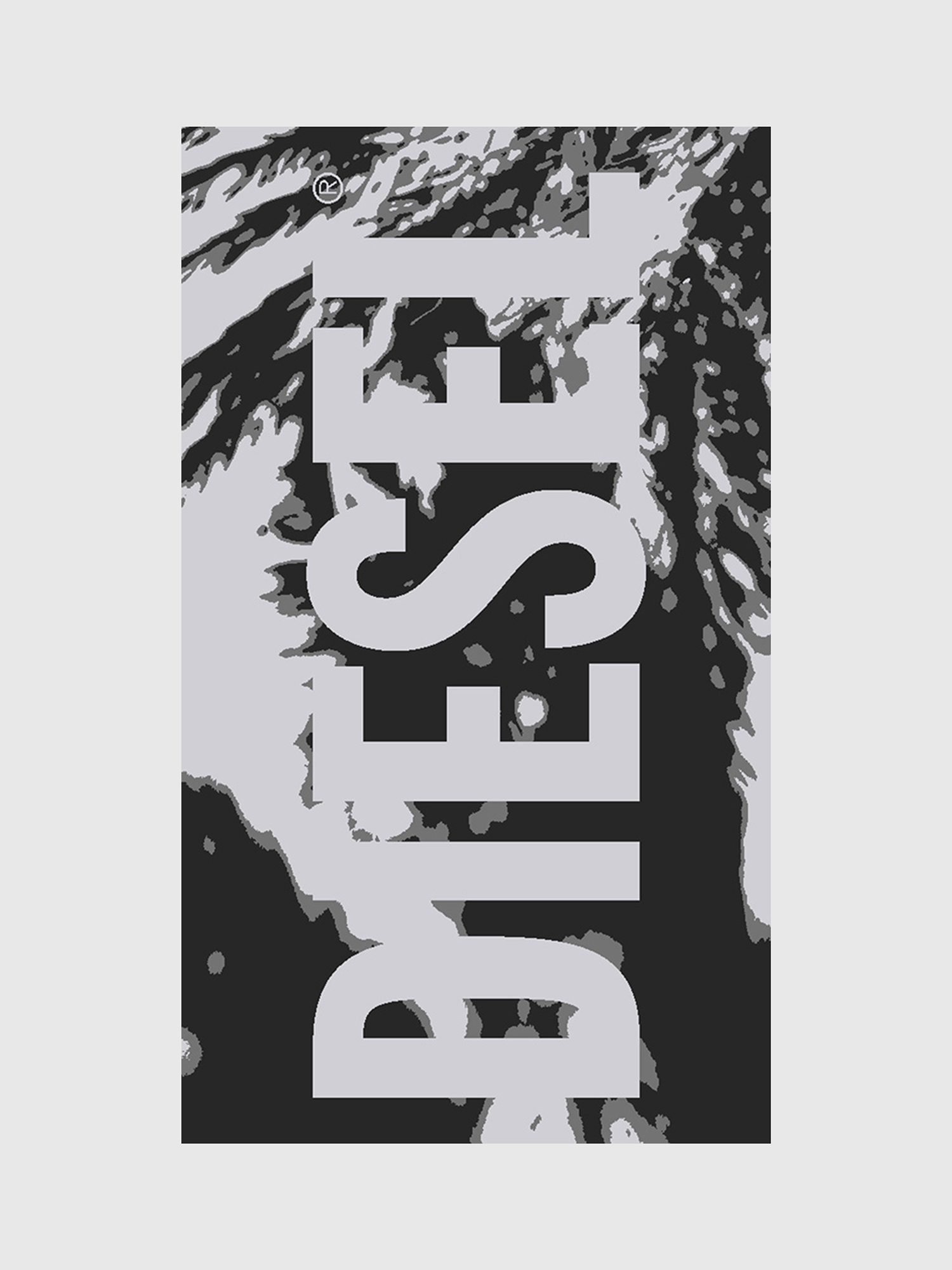 Diesel - 80536 FLORA SHADOW, Unisex Gymnastiktuch aus Baumwolle mit Logo in Schwarz/Grau - 1