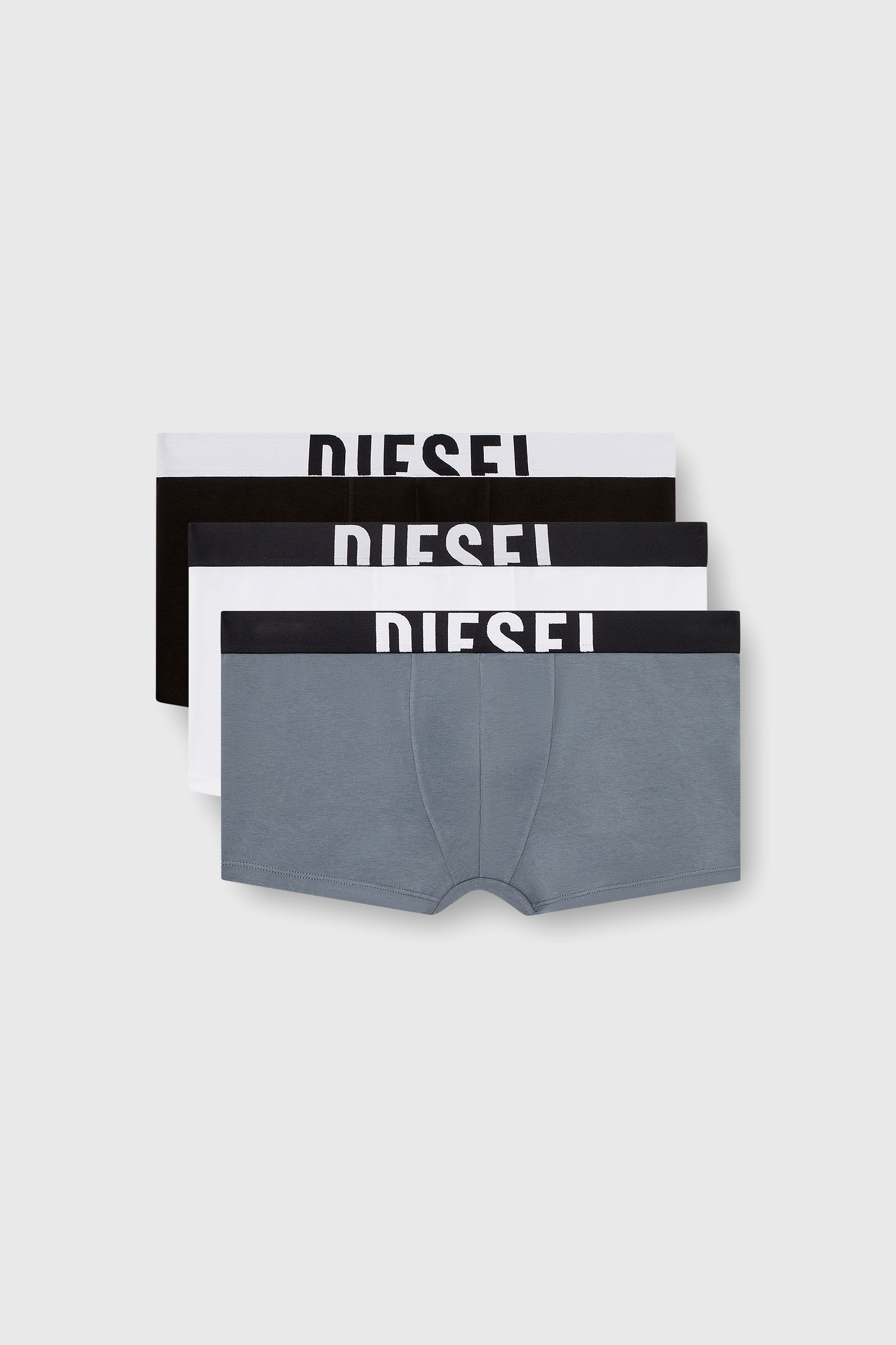 Diesel - DAMIEN-D-POP-3PACK-40, Man's Three-pack boxer briefs in stretch cotton in Grey/Black - 1